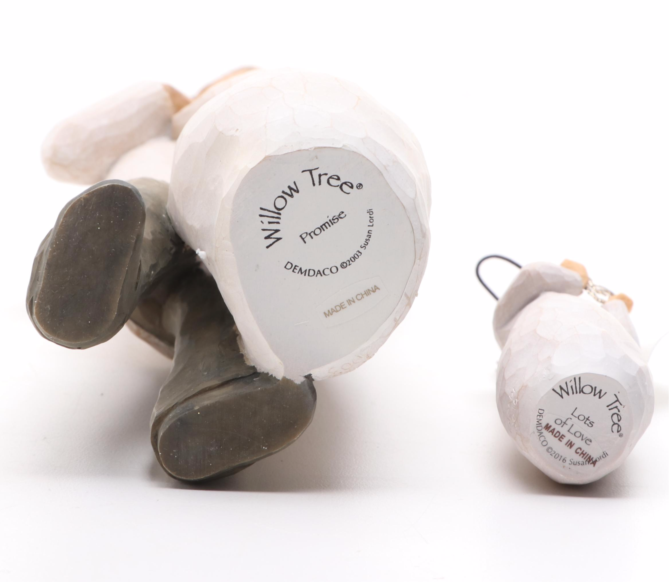 Demdaco Willow Tree "Promise" Composite Figurine and "Lots of Love" Ornament