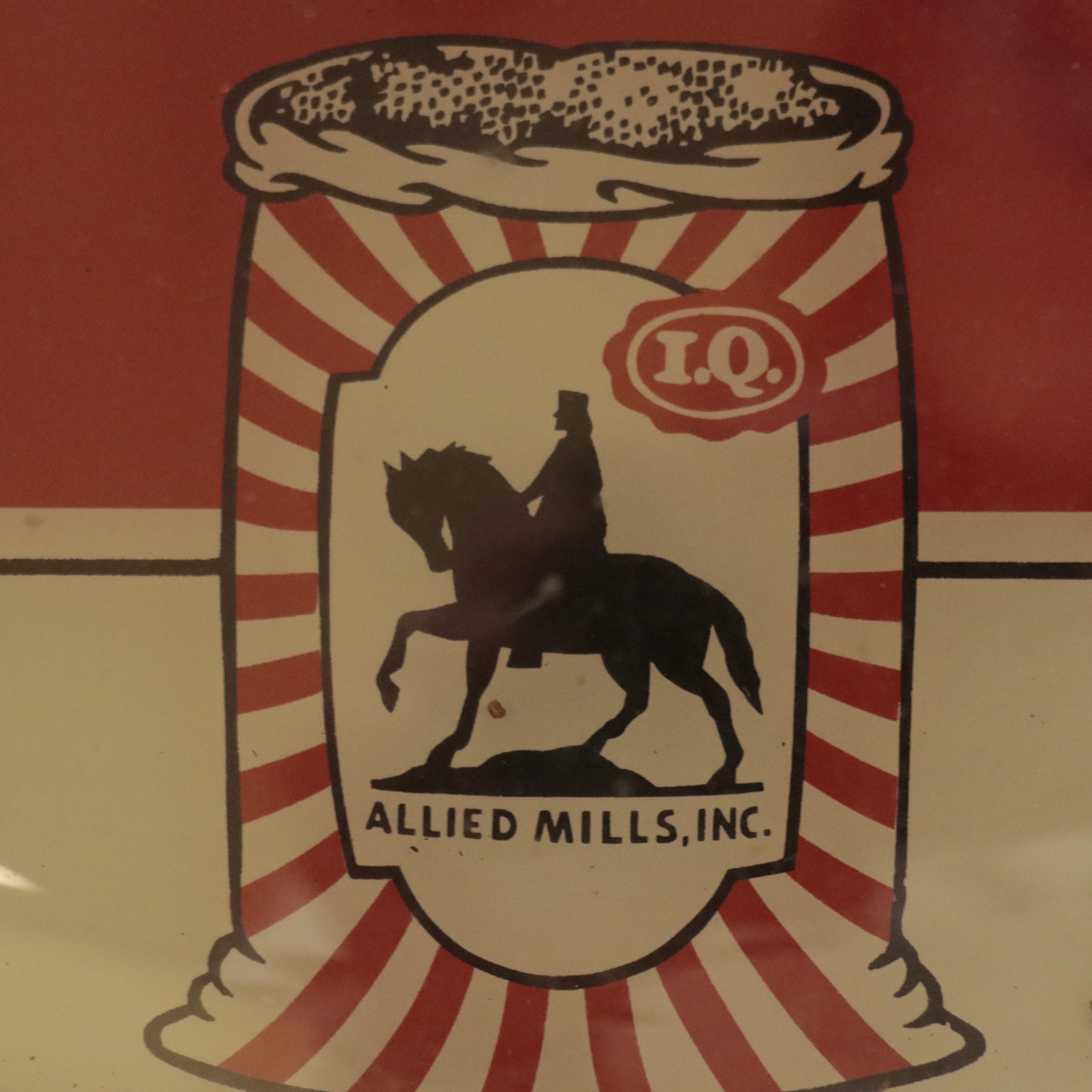 Pam Clock Co. Illuminated "Wayne Feeds" Wall Clock, Mid-20th Century Clocks