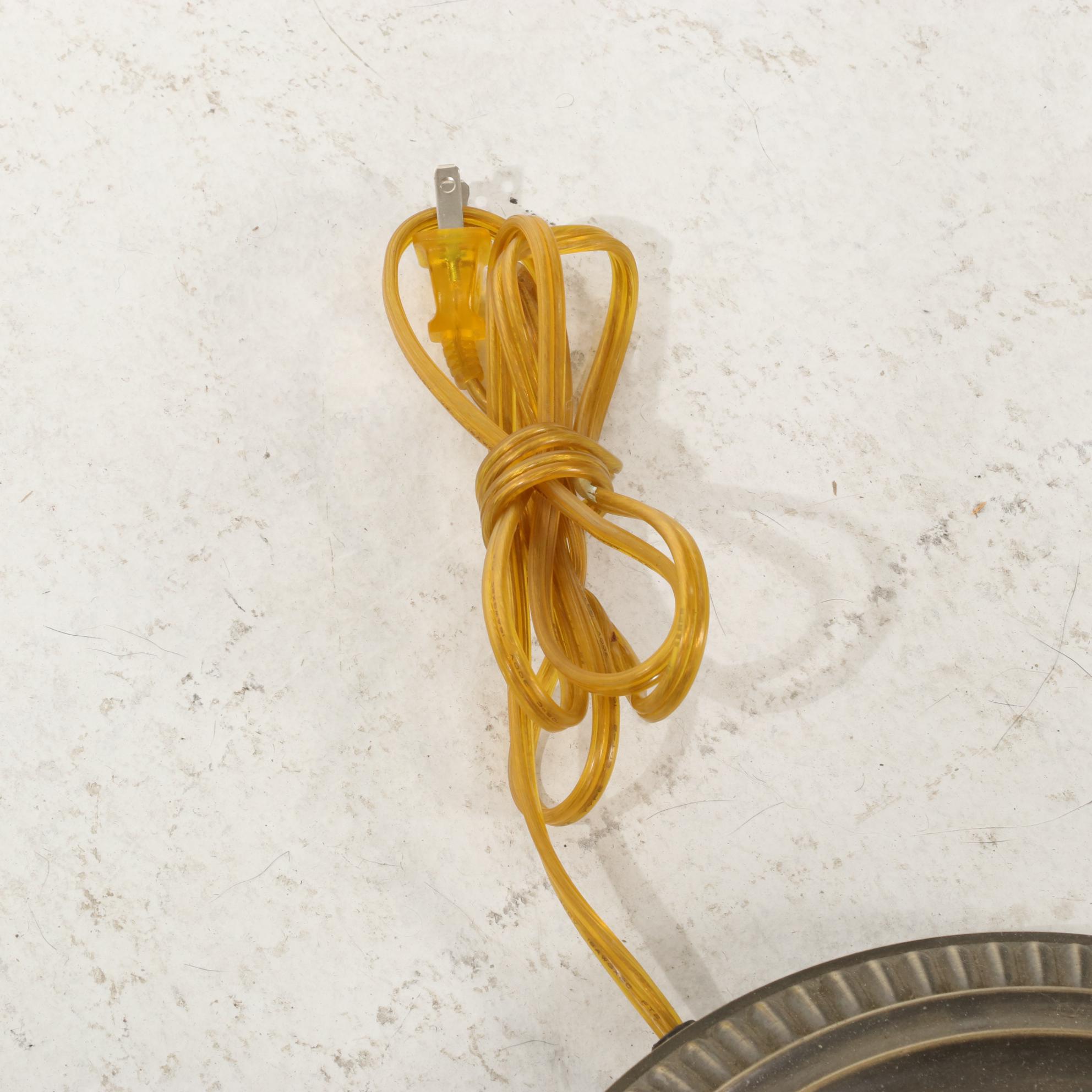 Ribbed Metal and Green Dimpled Glass Torchiere Floor Lamp, 2000