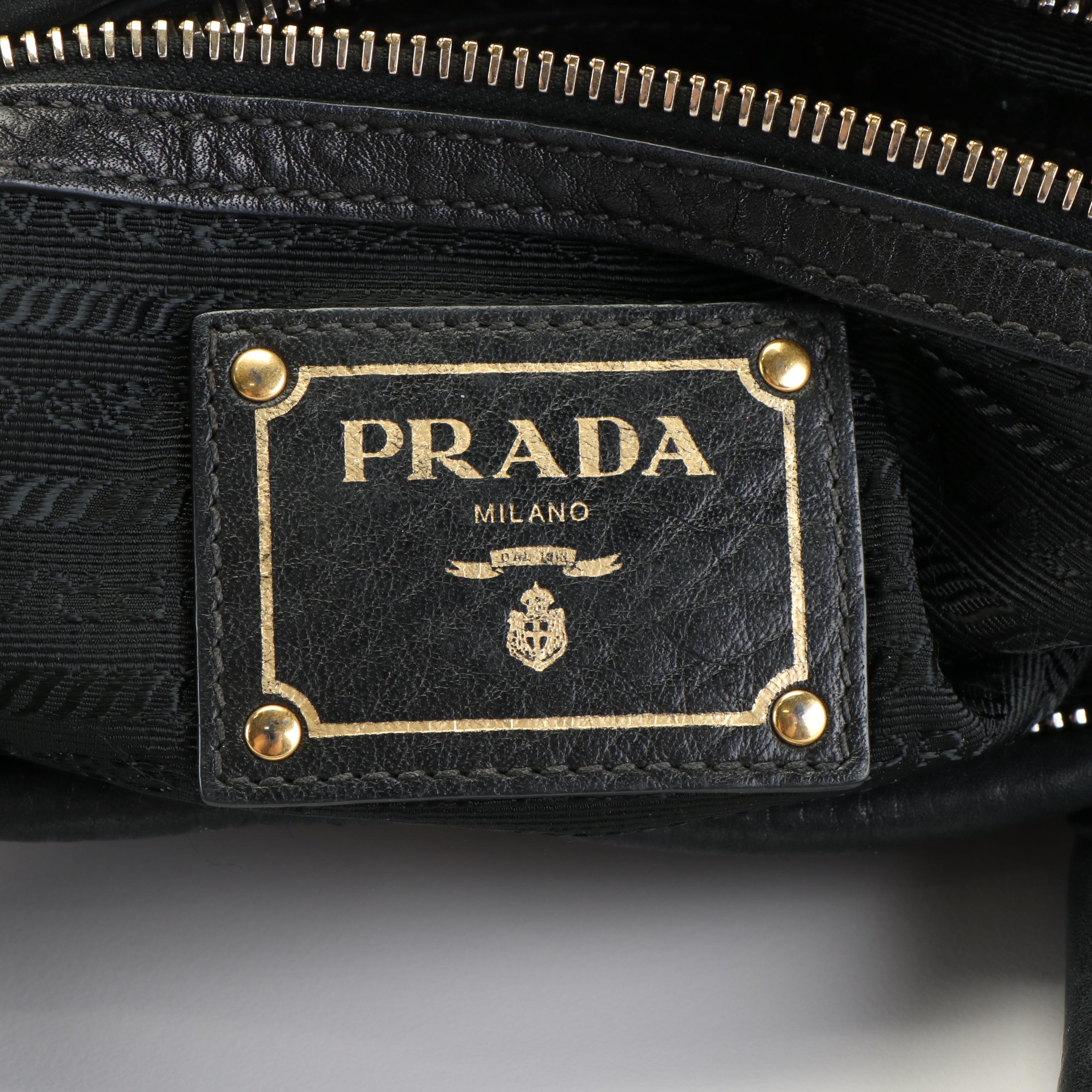 Prada Convertible Satchel in Black Tessuto Nylon with Leather Trim