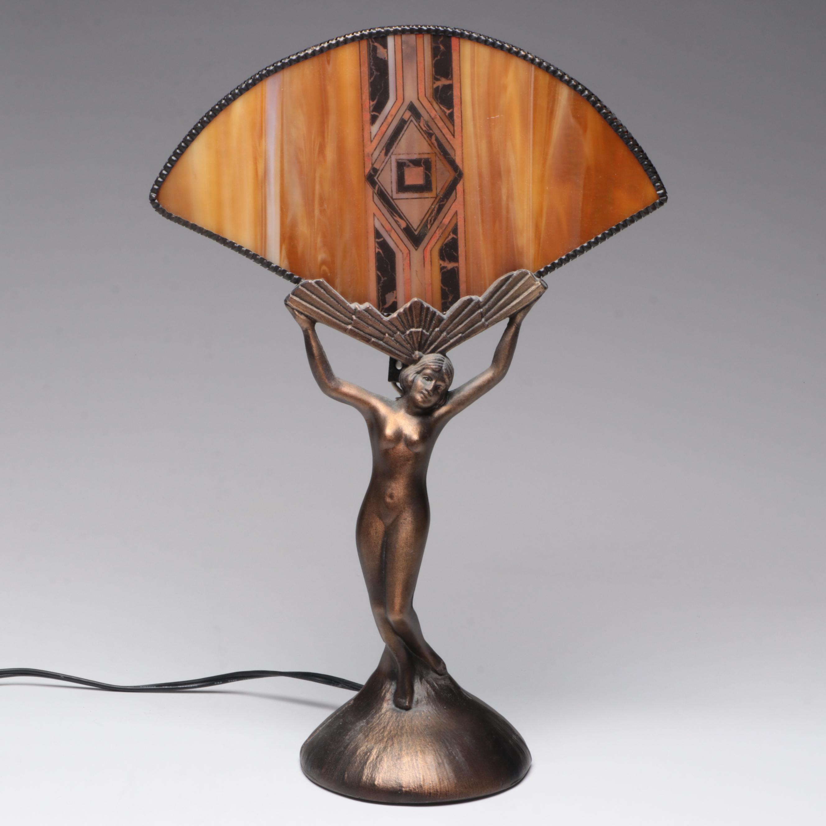 Art Deco Style Fan Table Lamp