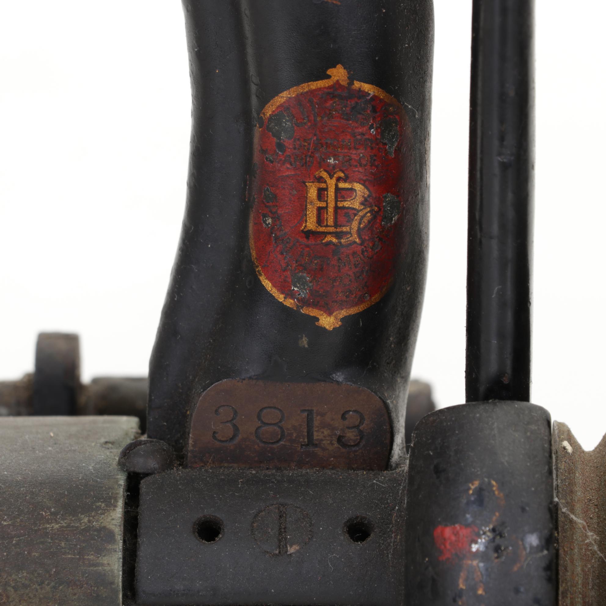 Bulasky Cast Iron Millinery Sewing Machine and Textiles