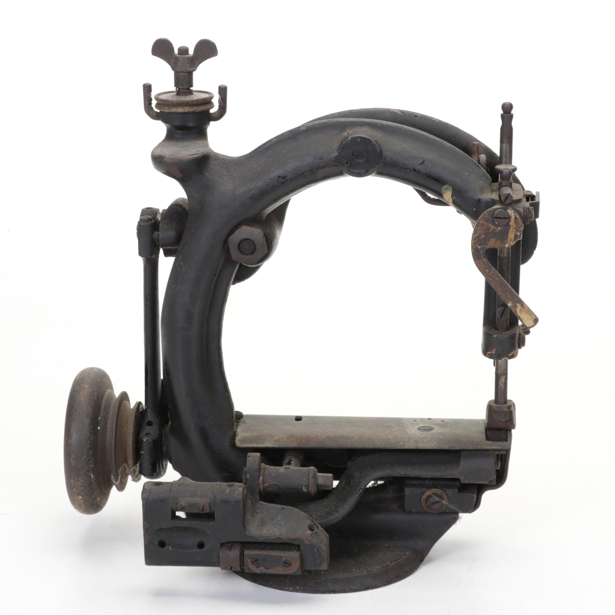 Bulasky Cast Iron Millinery Sewing Machine and Textiles