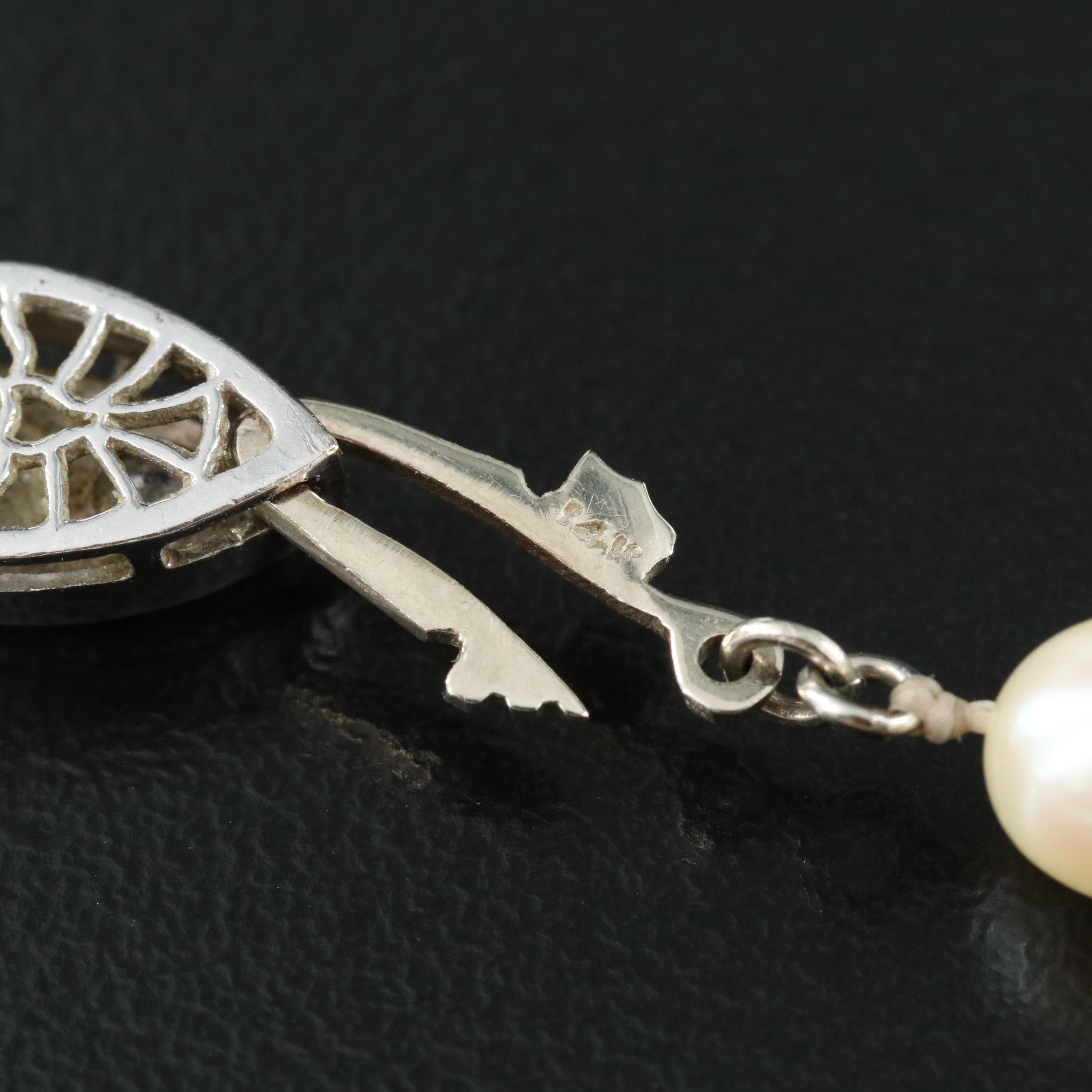 Pearl Necklace with 14K Diamond Clasp