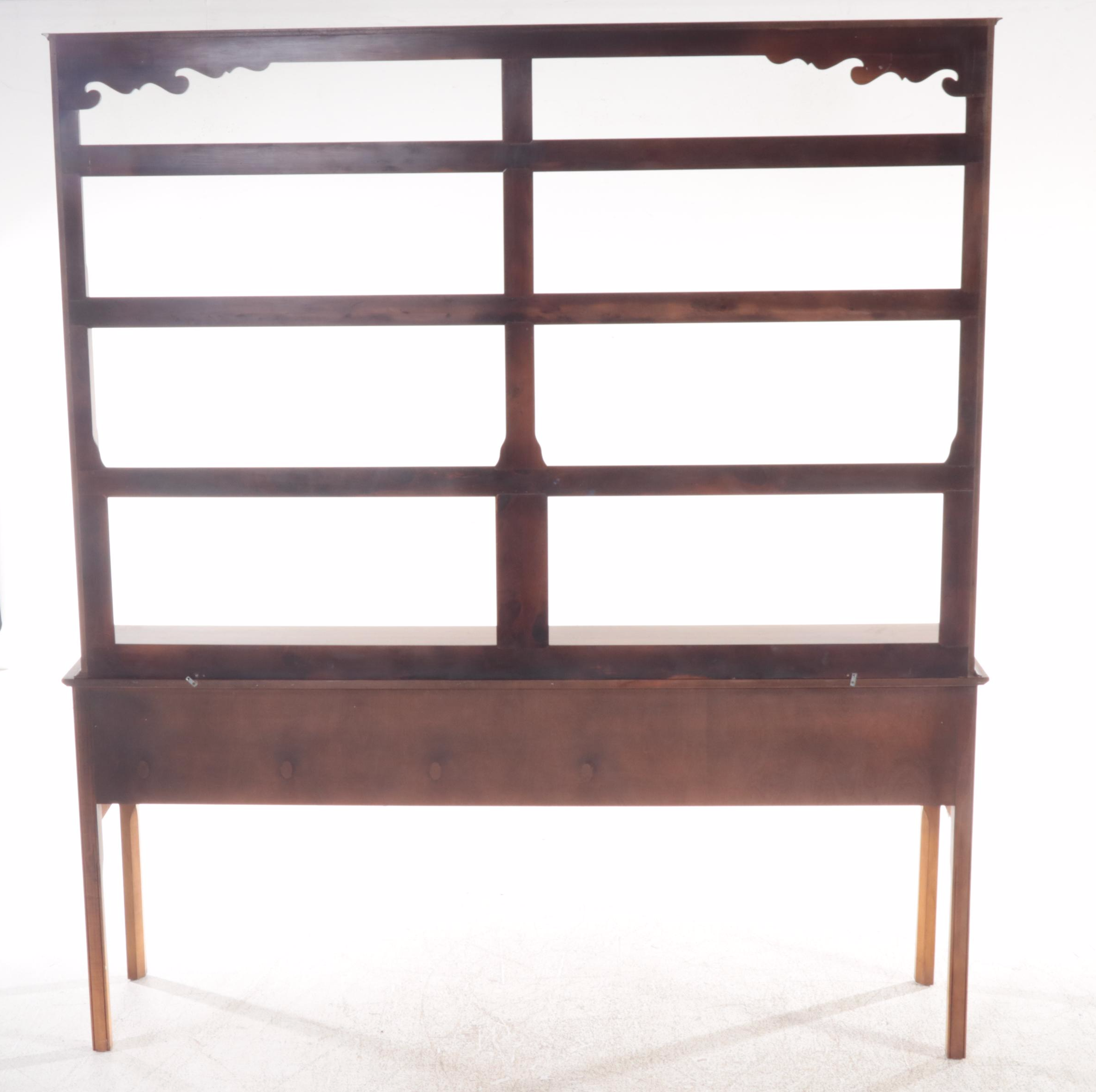 George III Style Yew Wood Kitchen Dresser, Late 20th Century