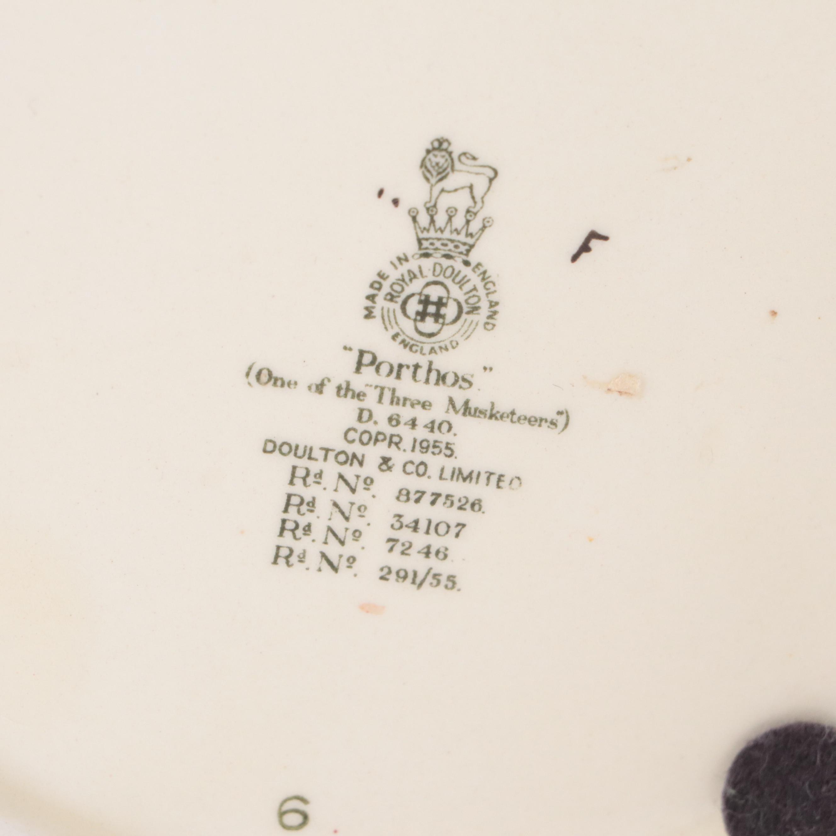 Royal Doulton Toby Head Mugs Including Three Musketeers, Parson Brown