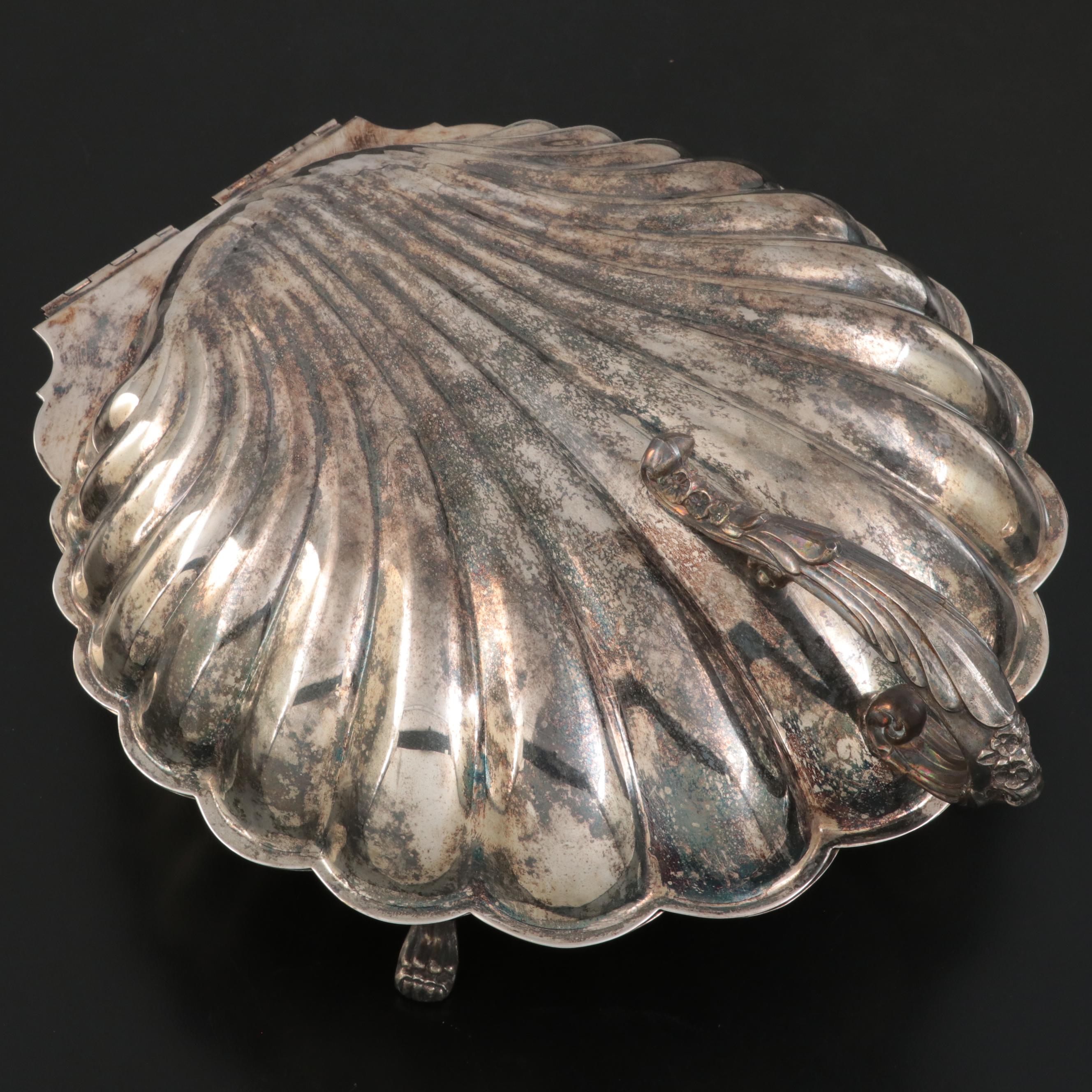 Sheffield Silver Co. Shell Covered Dish with Webster-Wilcox "Joanne" Dish
