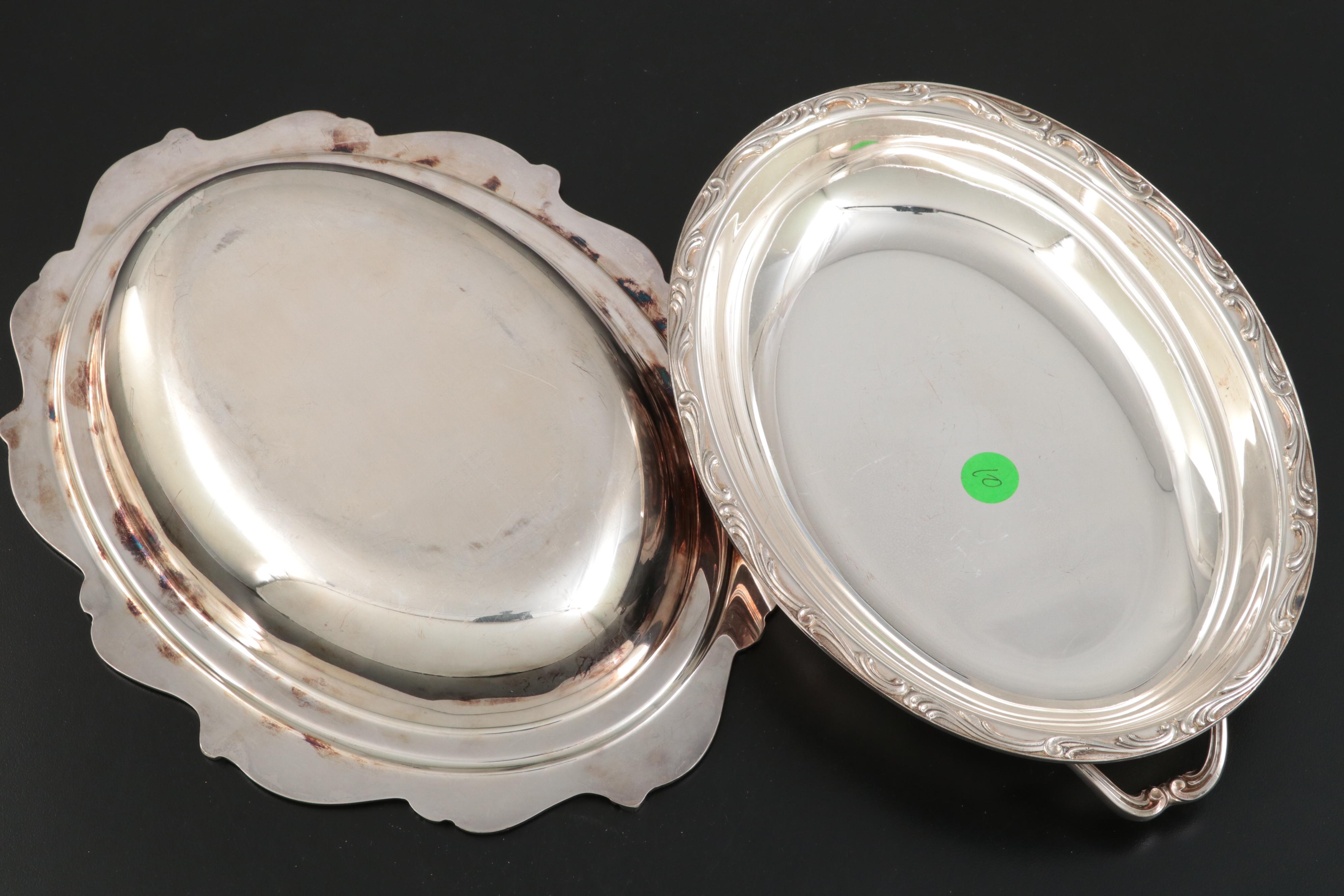 Sheffield Silver Co. Shell Covered Dish with Webster-Wilcox "Joanne" Dish