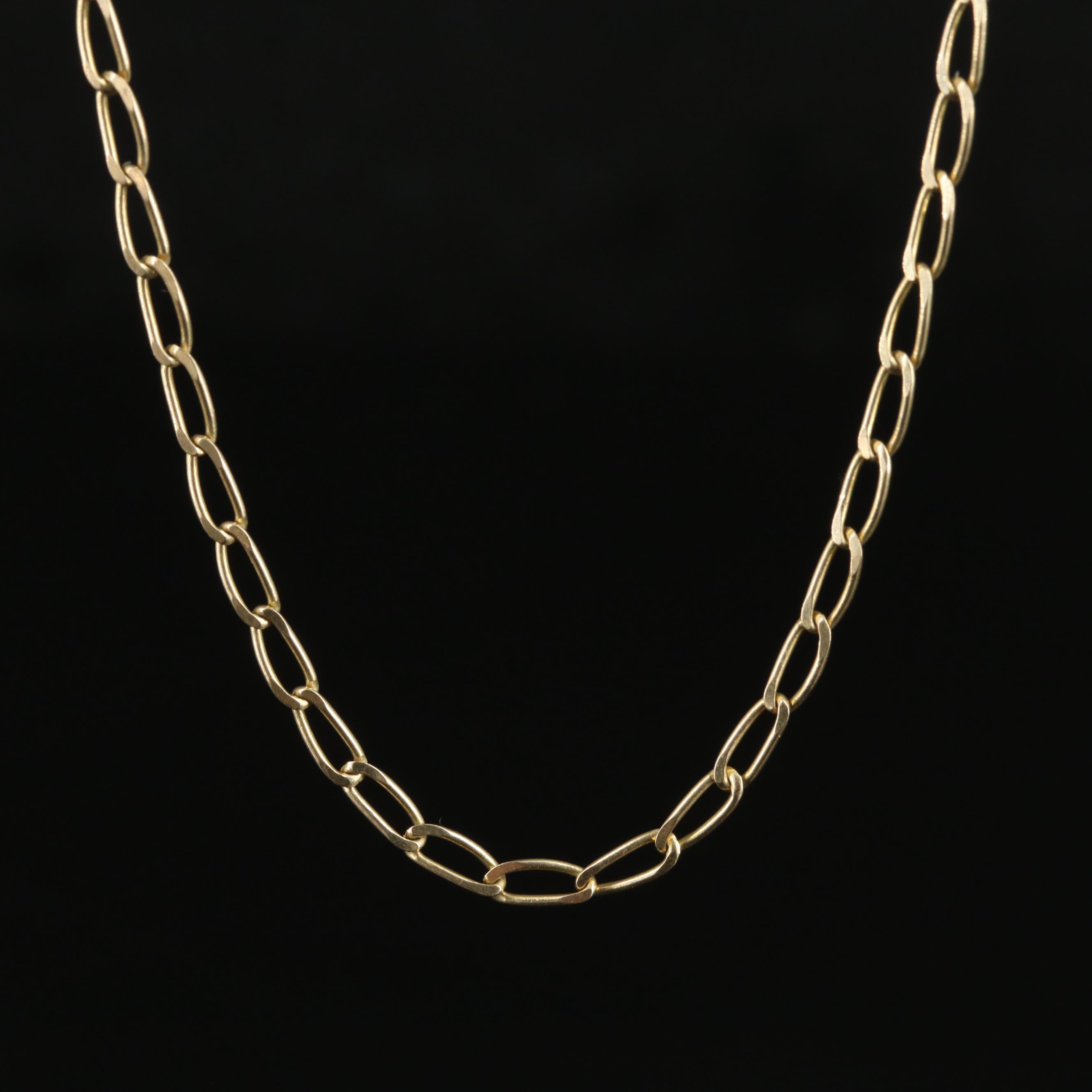 14K Paper Clip Necklace