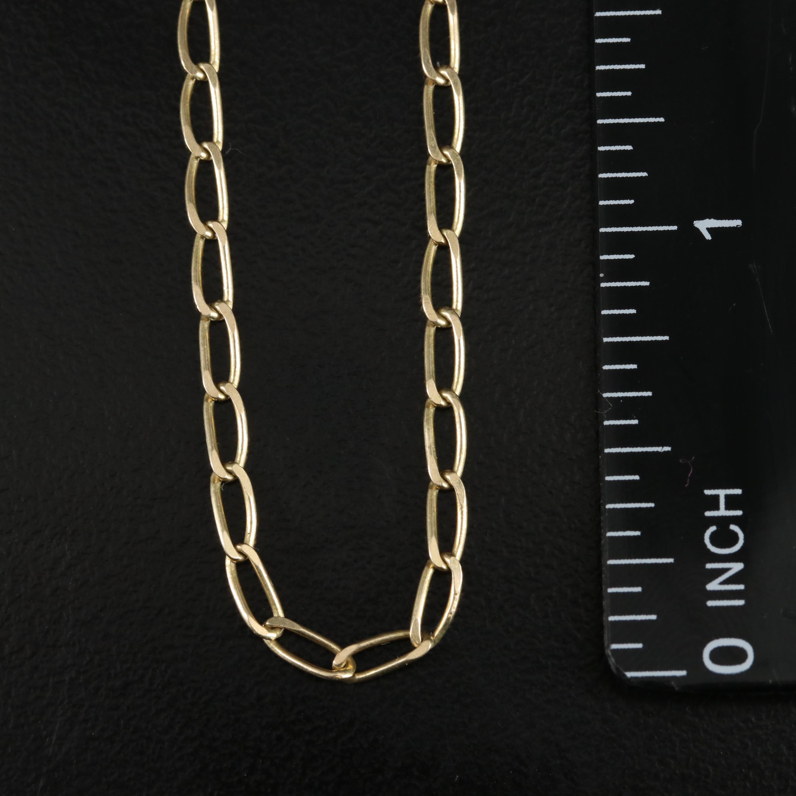14K Paper Clip Necklace
