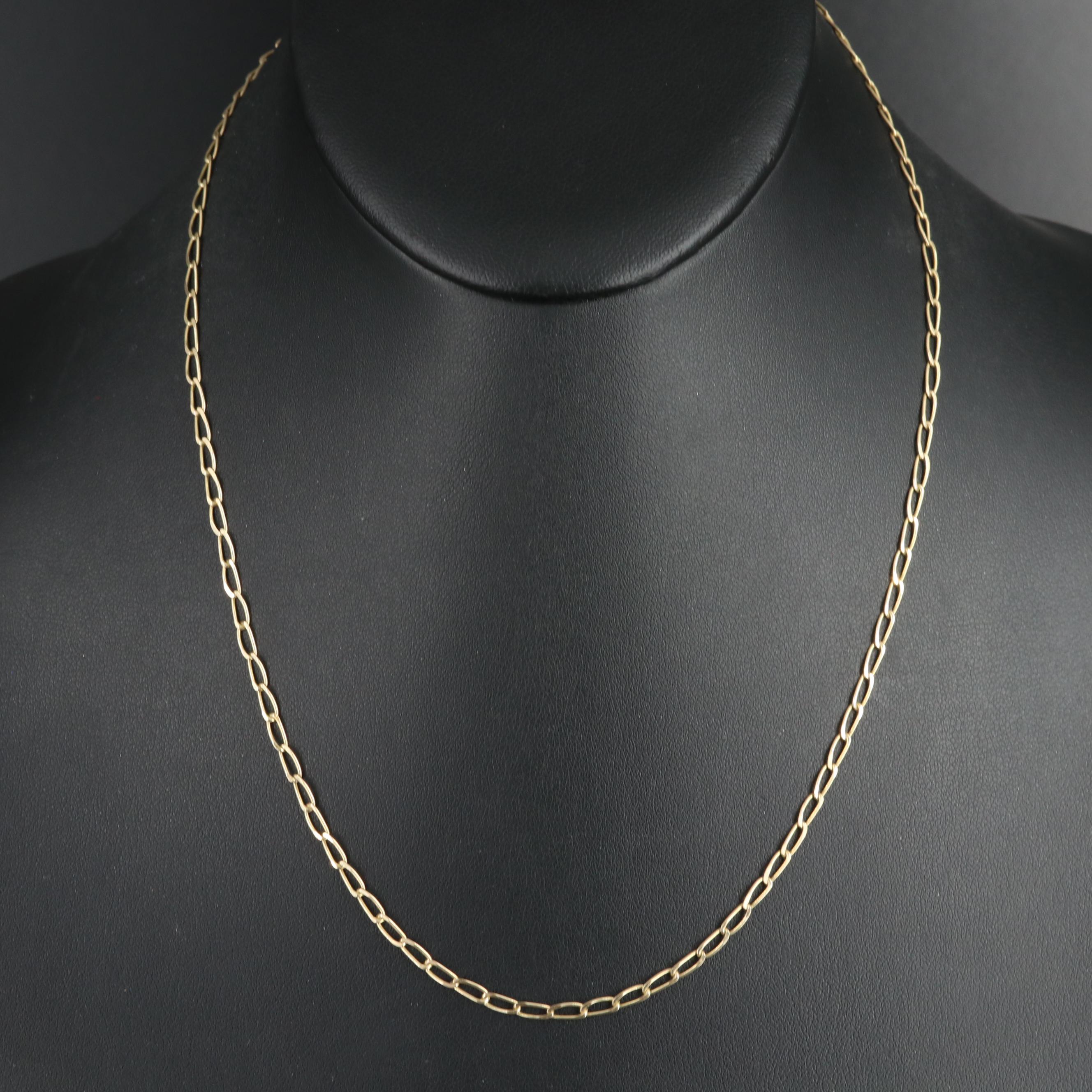 14K Paper Clip Necklace