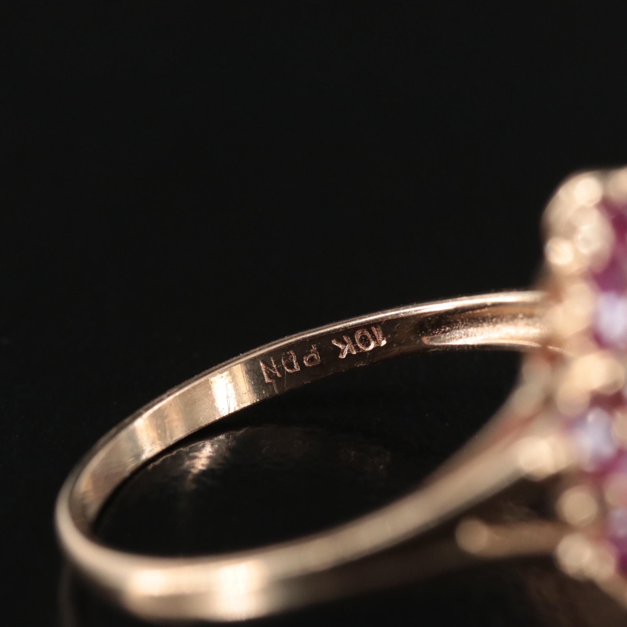 10K Ruby Cluster Ring