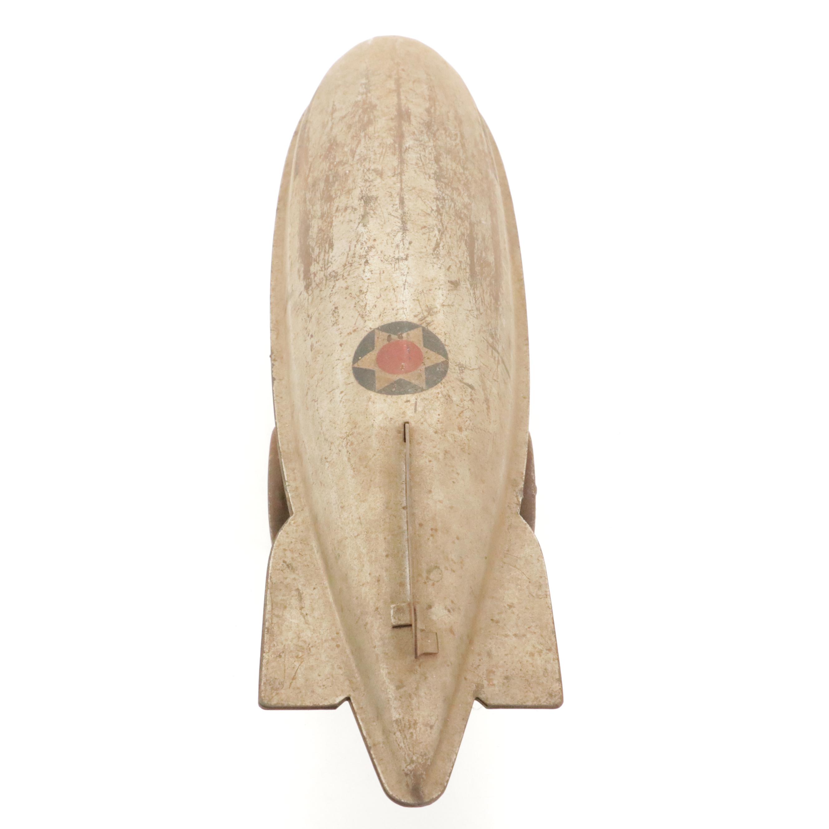 Steelcraft Pressed Steel Zeppelin Pull Toy, Early to Mid-20th Century