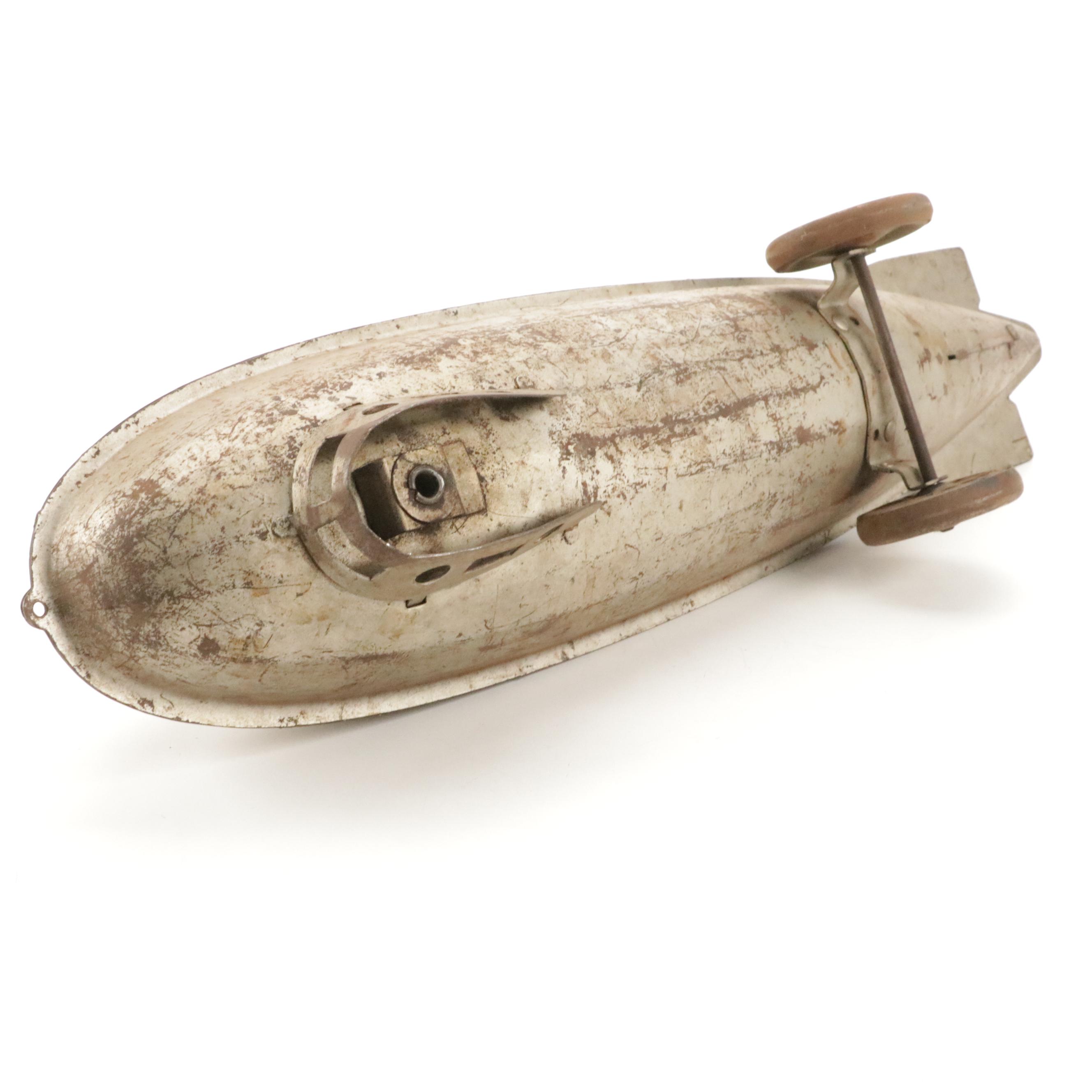 Steelcraft Pressed Steel Zeppelin Pull Toy, Early to Mid-20th Century