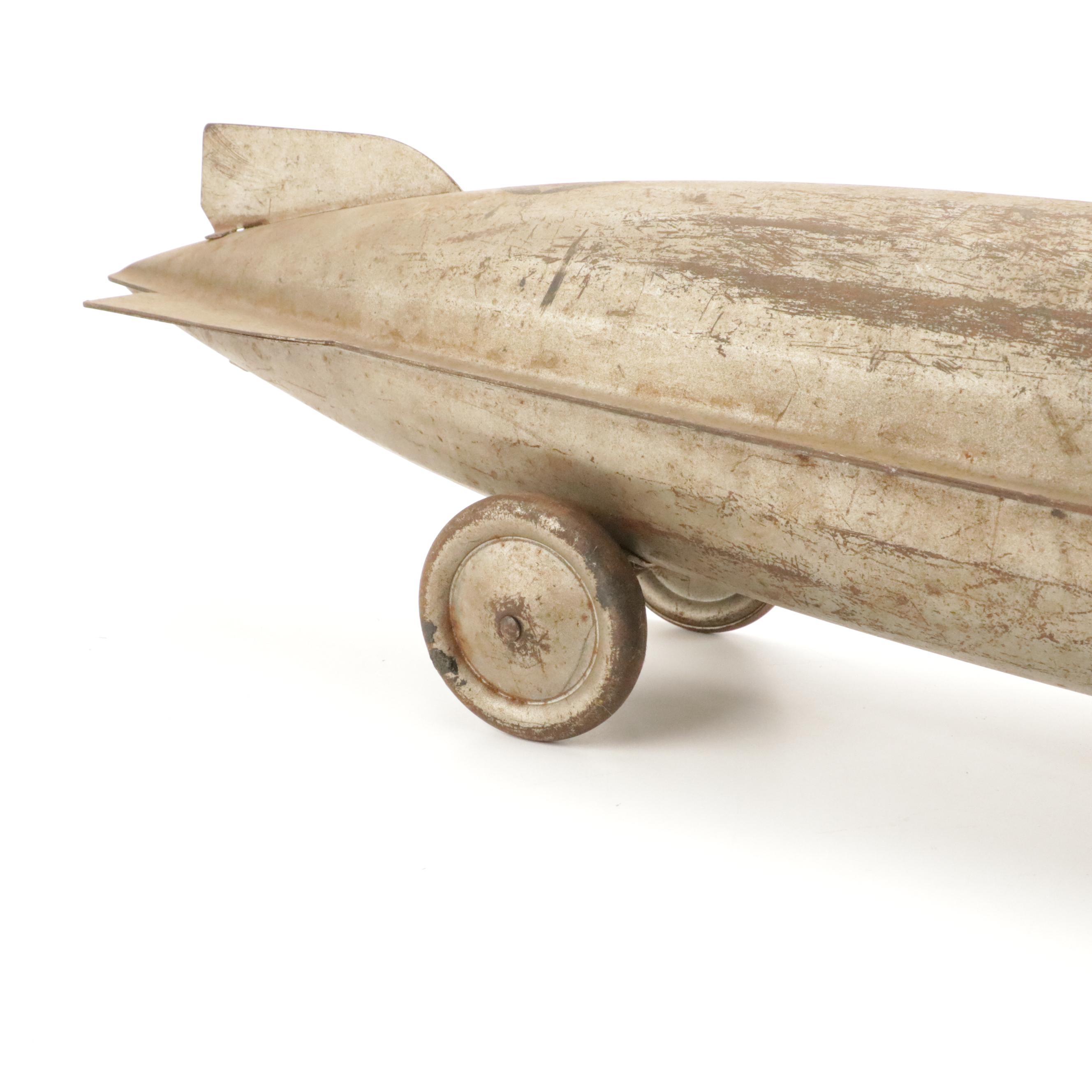 Steelcraft Pressed Steel Zeppelin Pull Toy, Early to Mid-20th Century