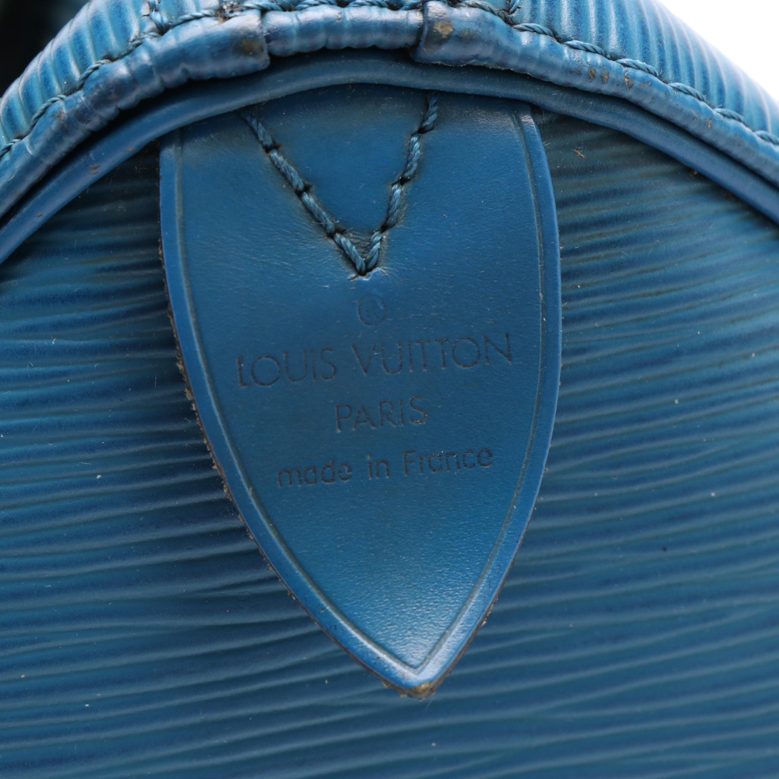 Louis Vuitton Speedy 25 Blue Epi Leather Handbag