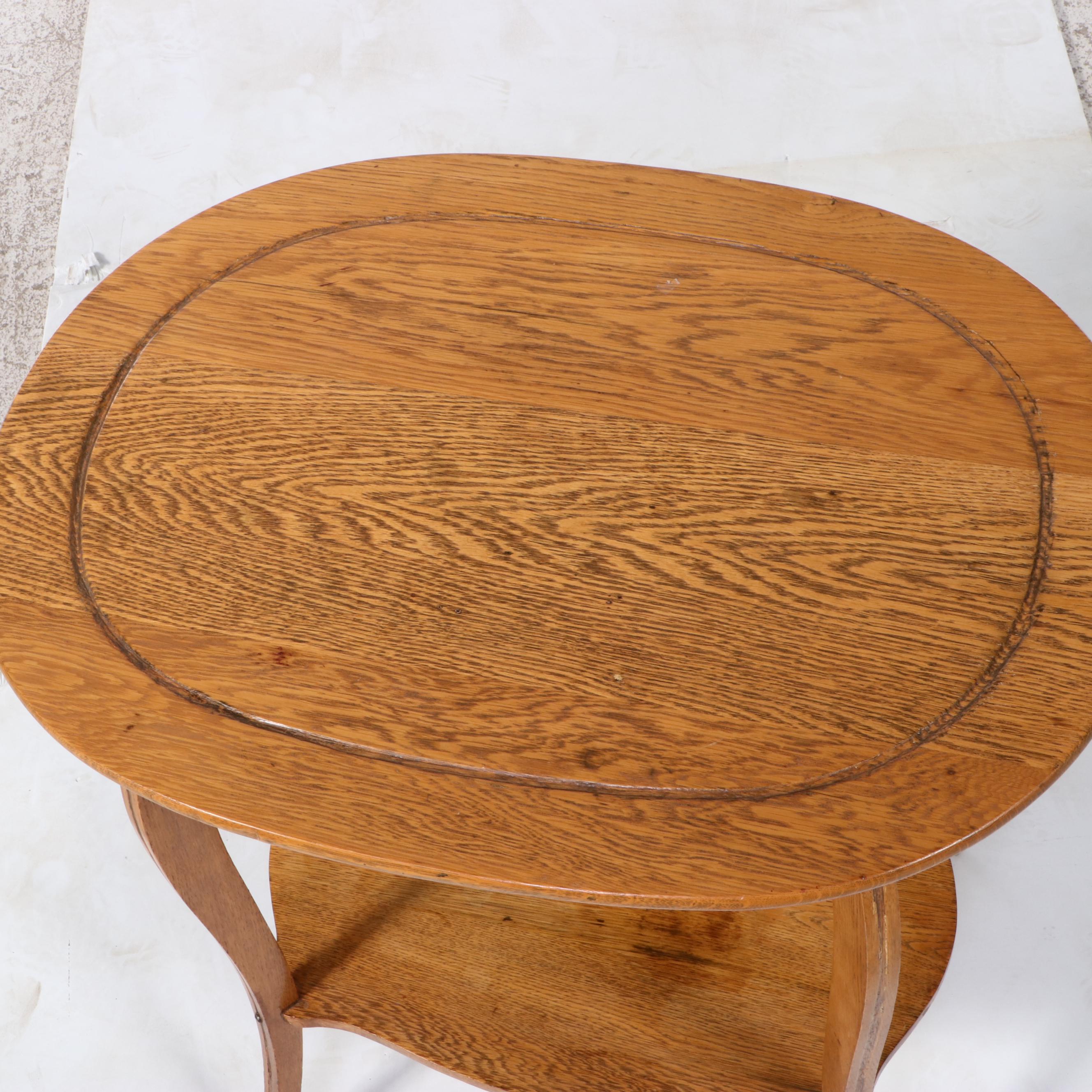 Late Victorian Oak Two-Tier Side Table, circa 1900