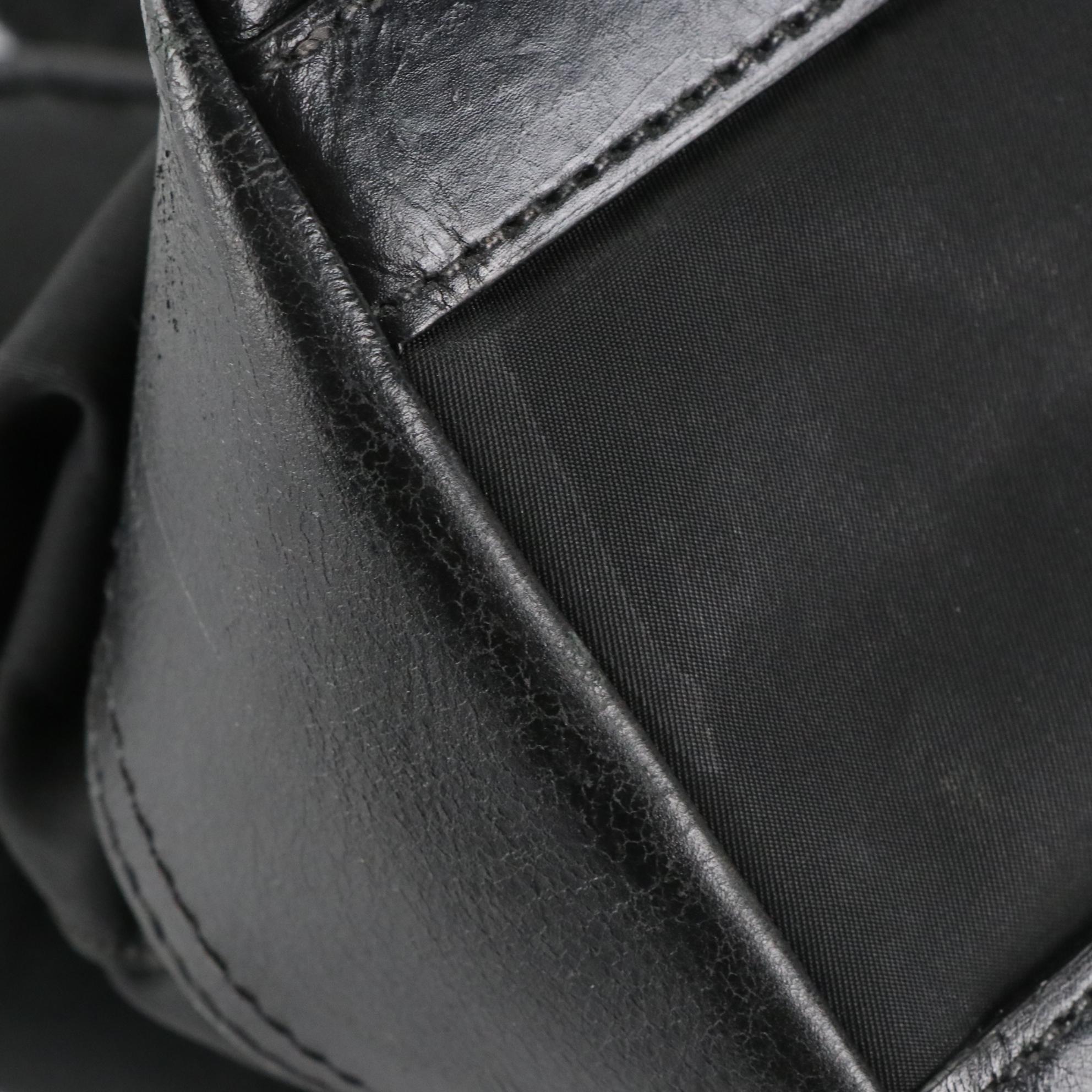 Prada Shoulder Bag in Black Tessuto Nylon and Leather Trim