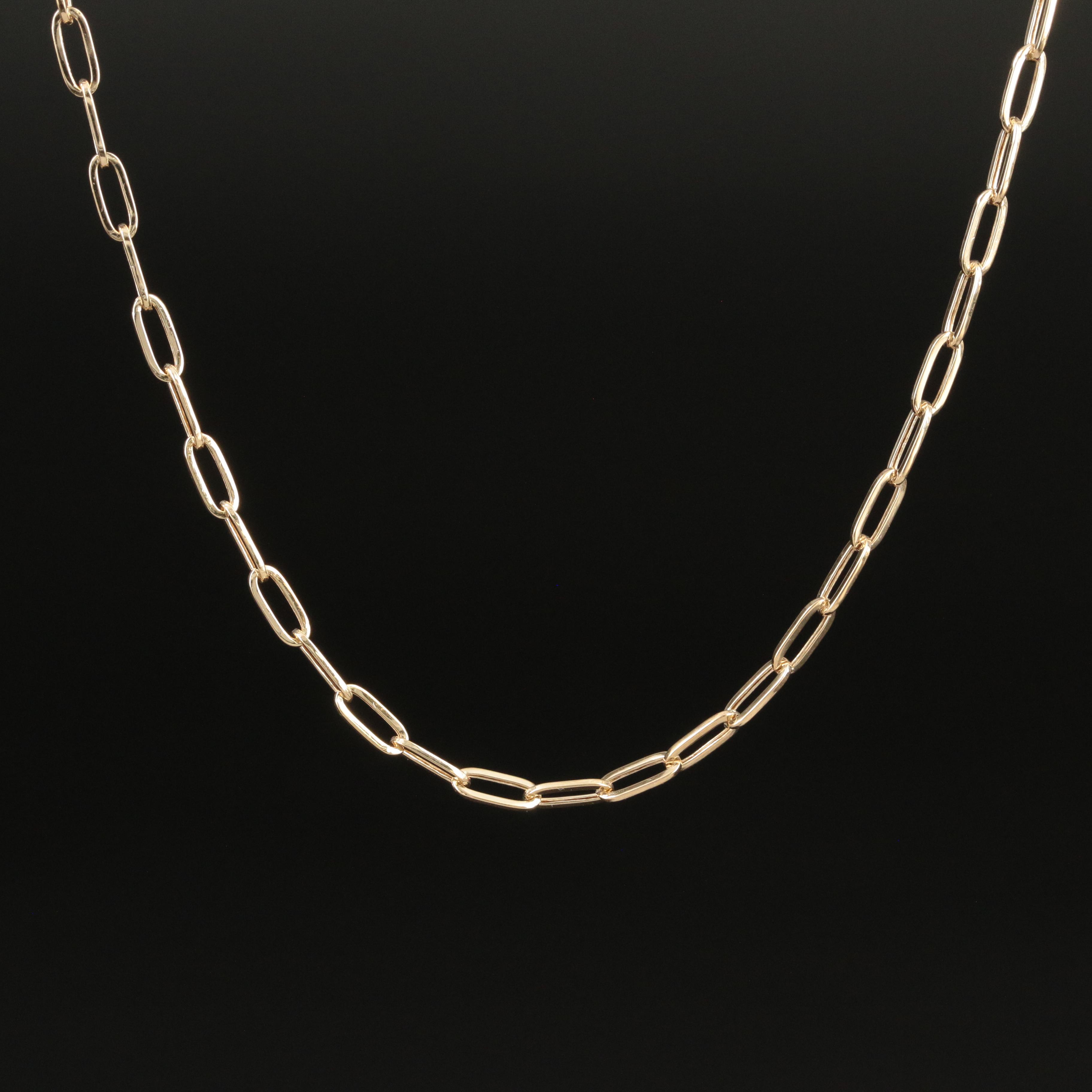 14K Paper Clip Link Necklace