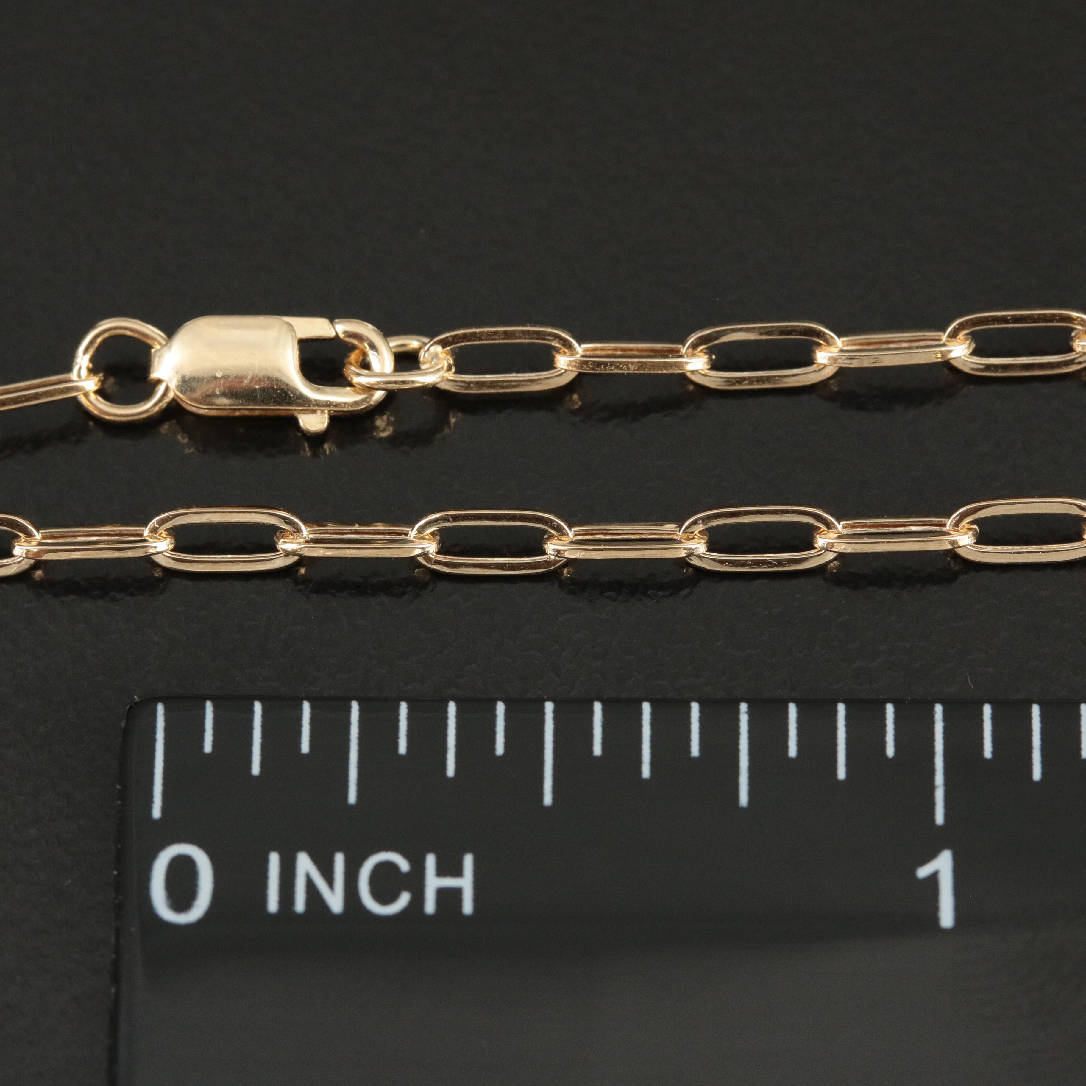 14K Paper Clip Link Necklace