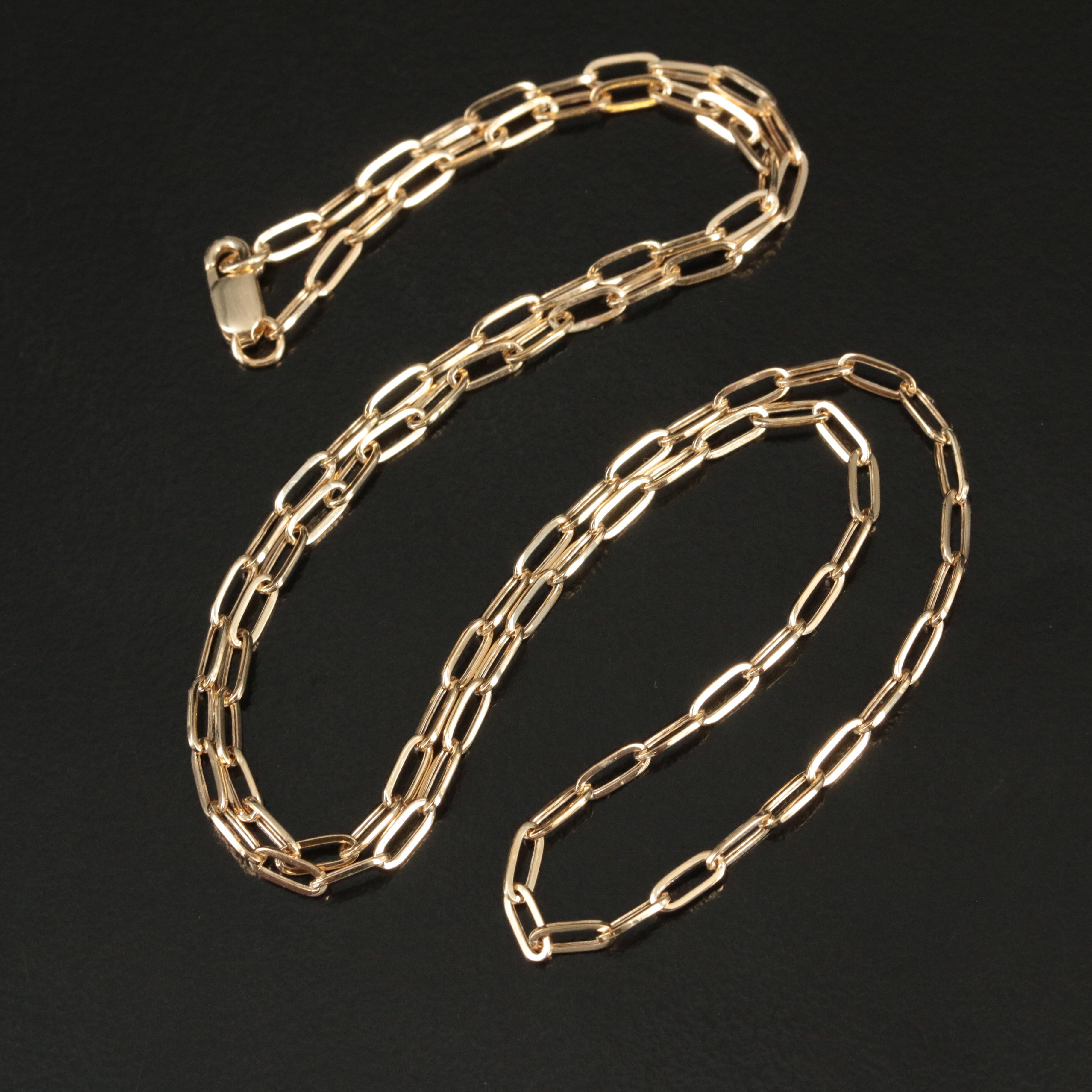 14K Paper Clip Link Necklace