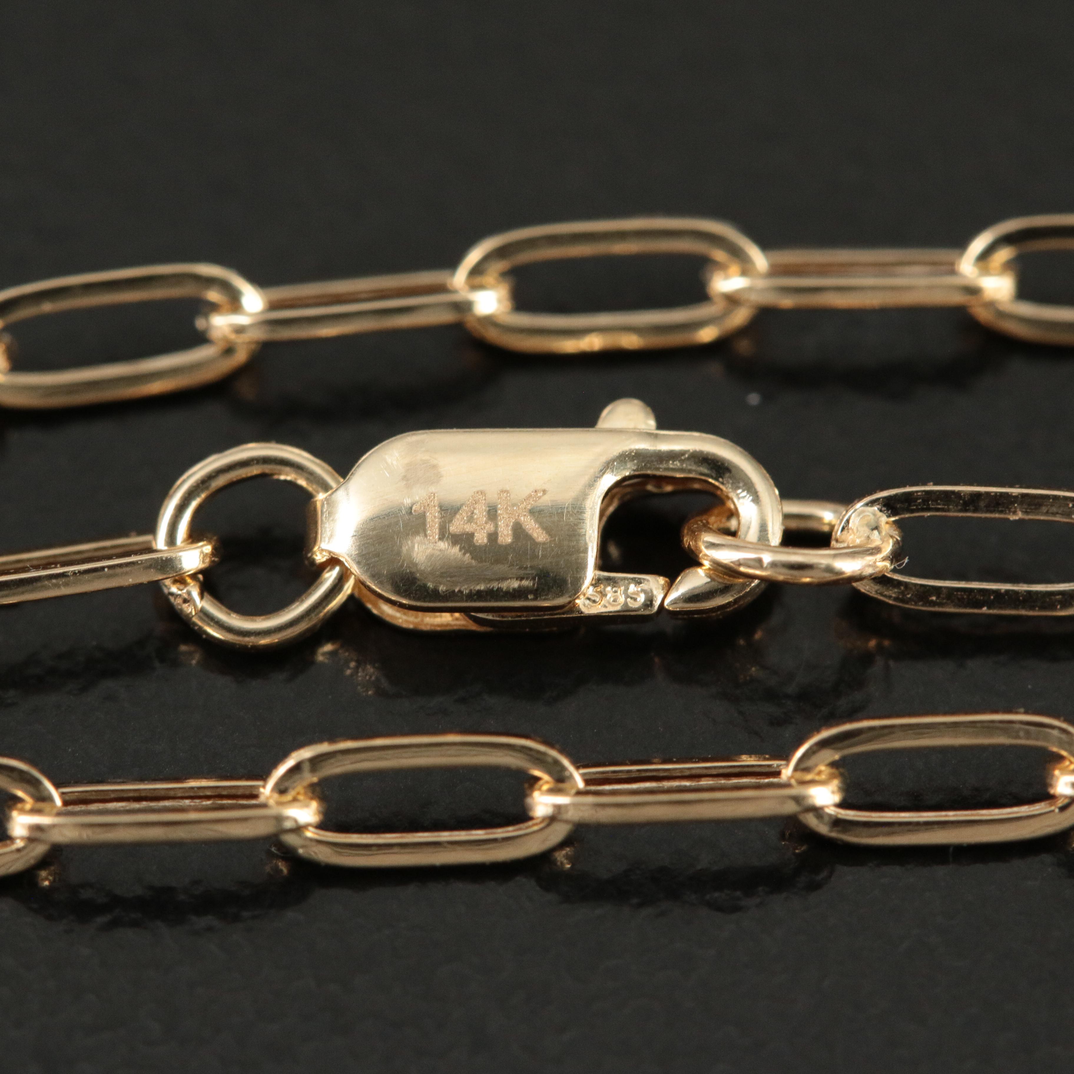 14K Paper Clip Link Necklace