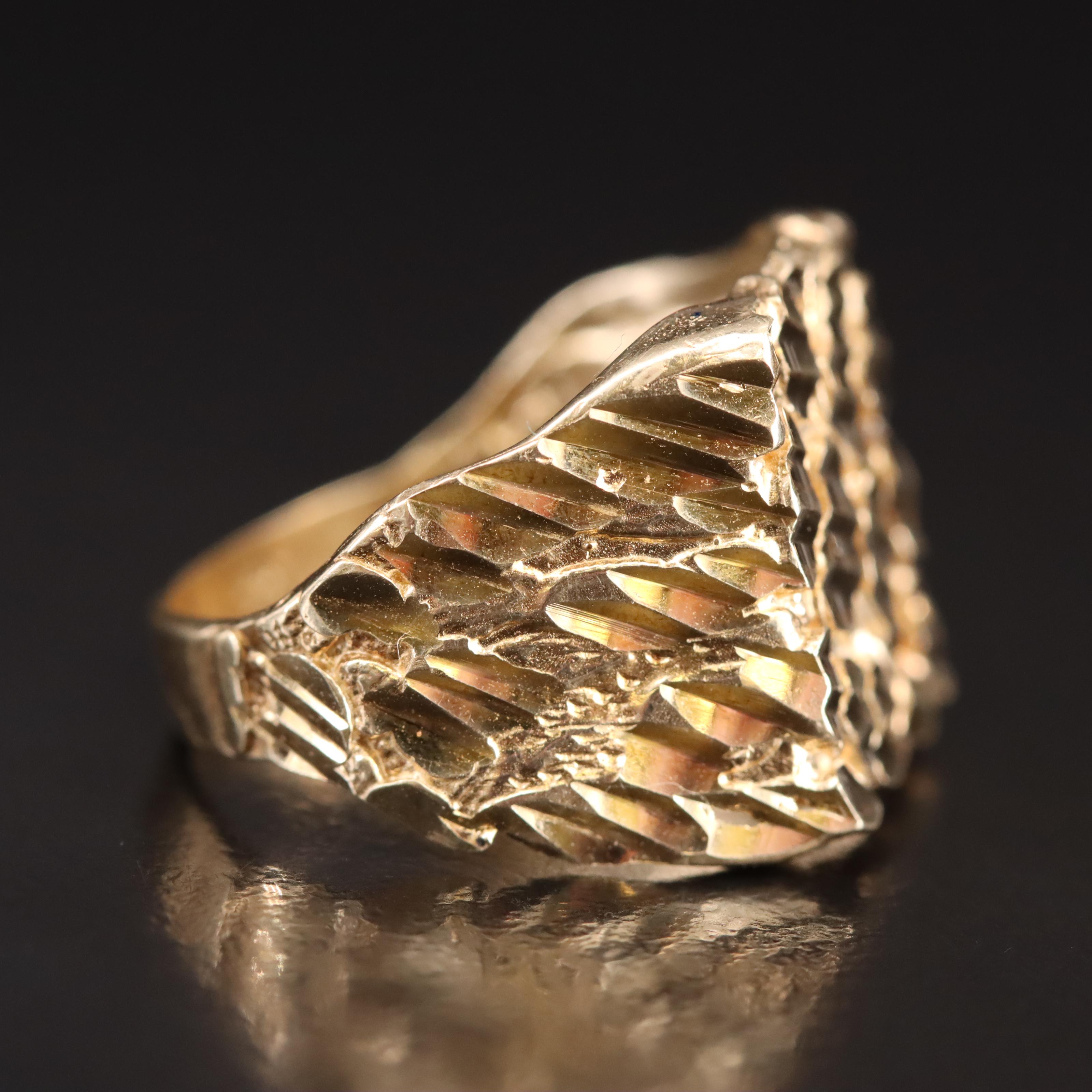 10K Ring with Diamond Cut Accents