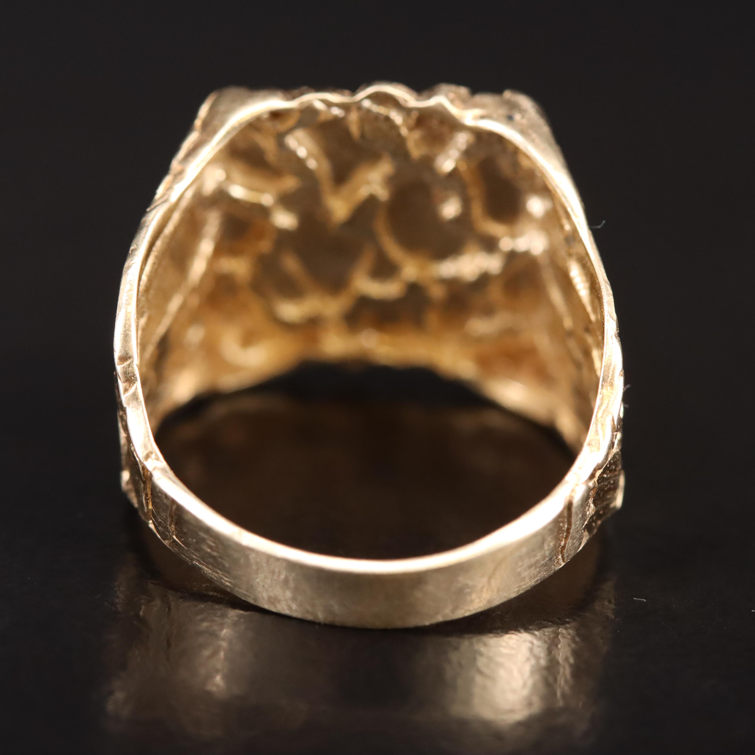 10K Ring with Diamond Cut Accents