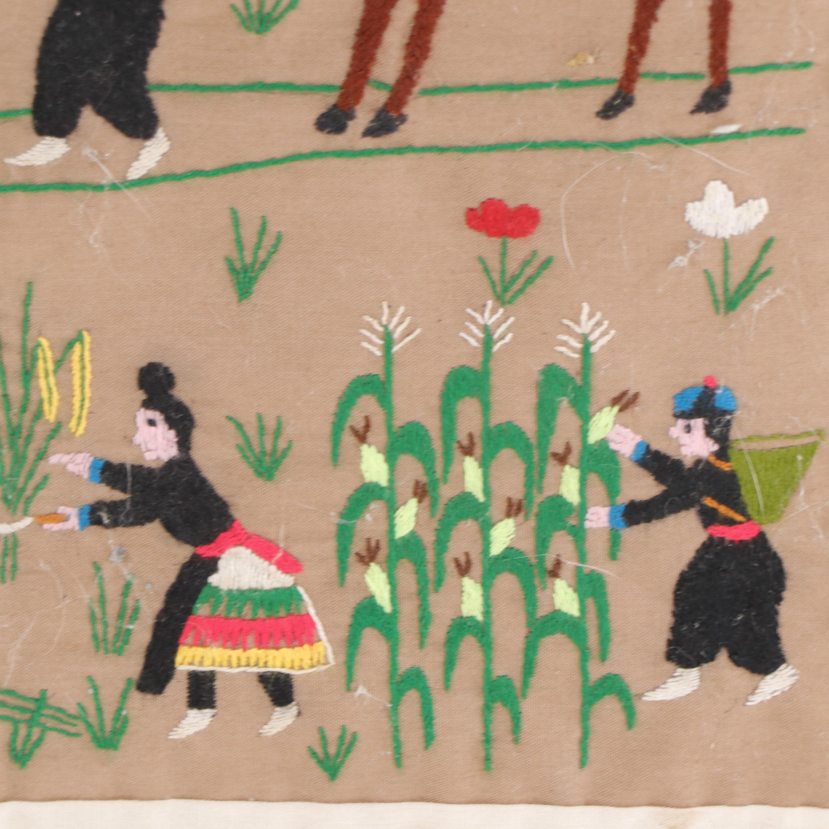 Handmade Hmong Embroidered Story Cloth, Late 20th Century