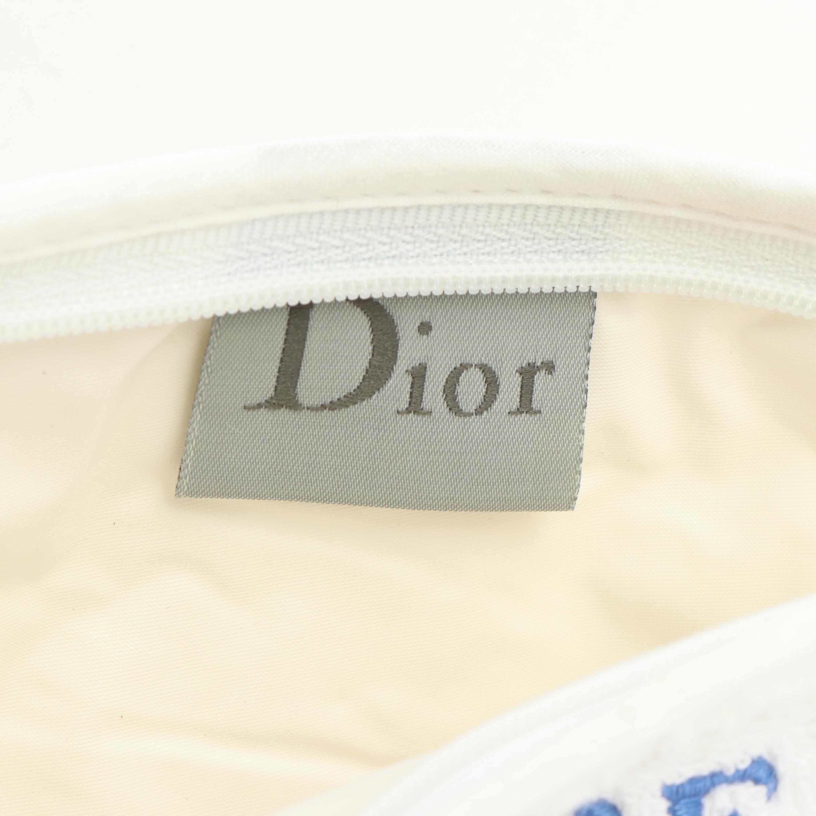 Christian Dior J'Adore Dior White Terry Cloth Pouch Makeup Bag