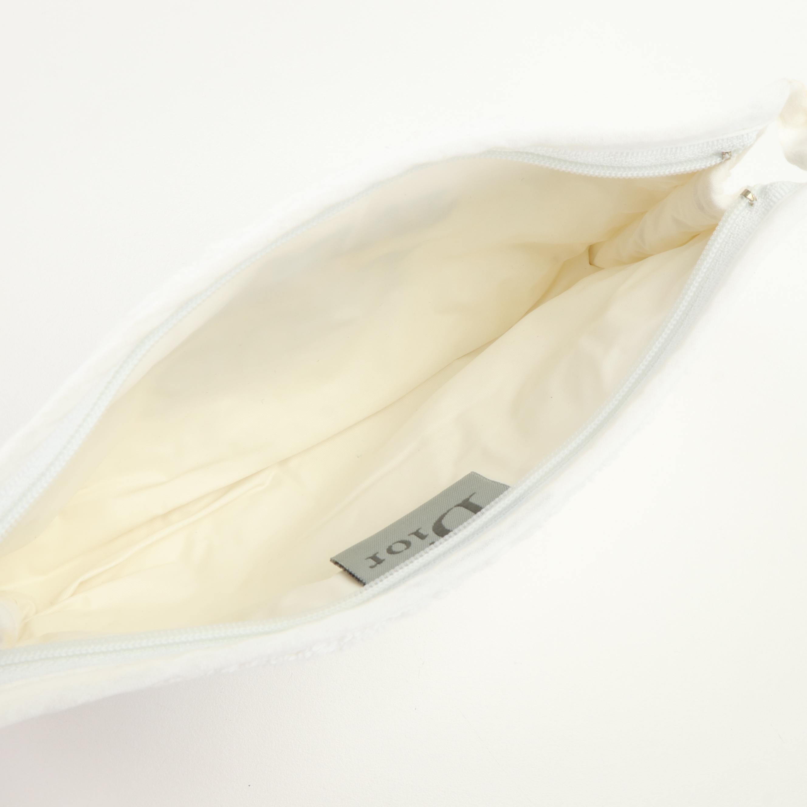 Christian Dior J'Adore Dior White Terry Cloth Pouch Makeup Bag