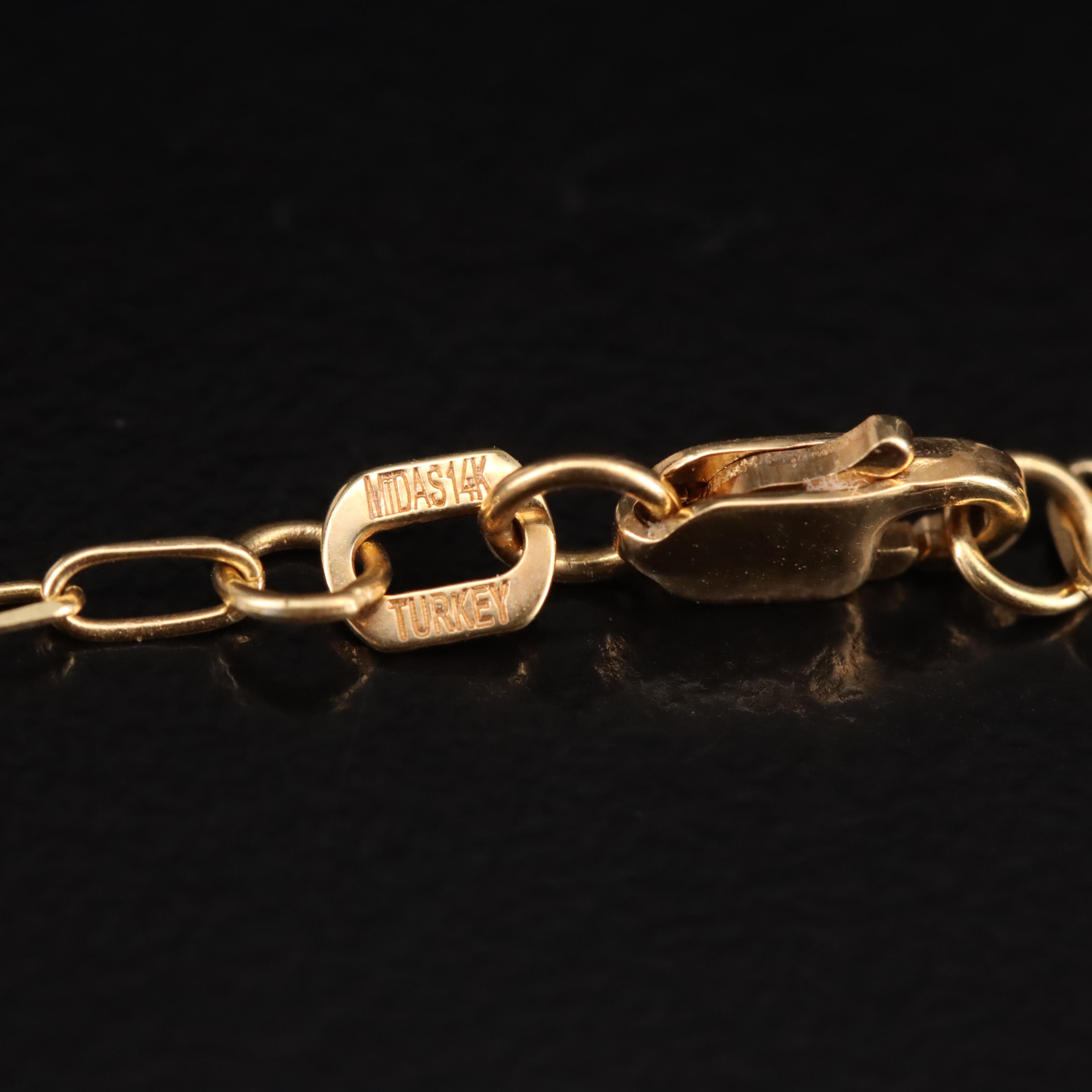 14K 0.07 CT Diamond Solitaire Cable Chain Necklace