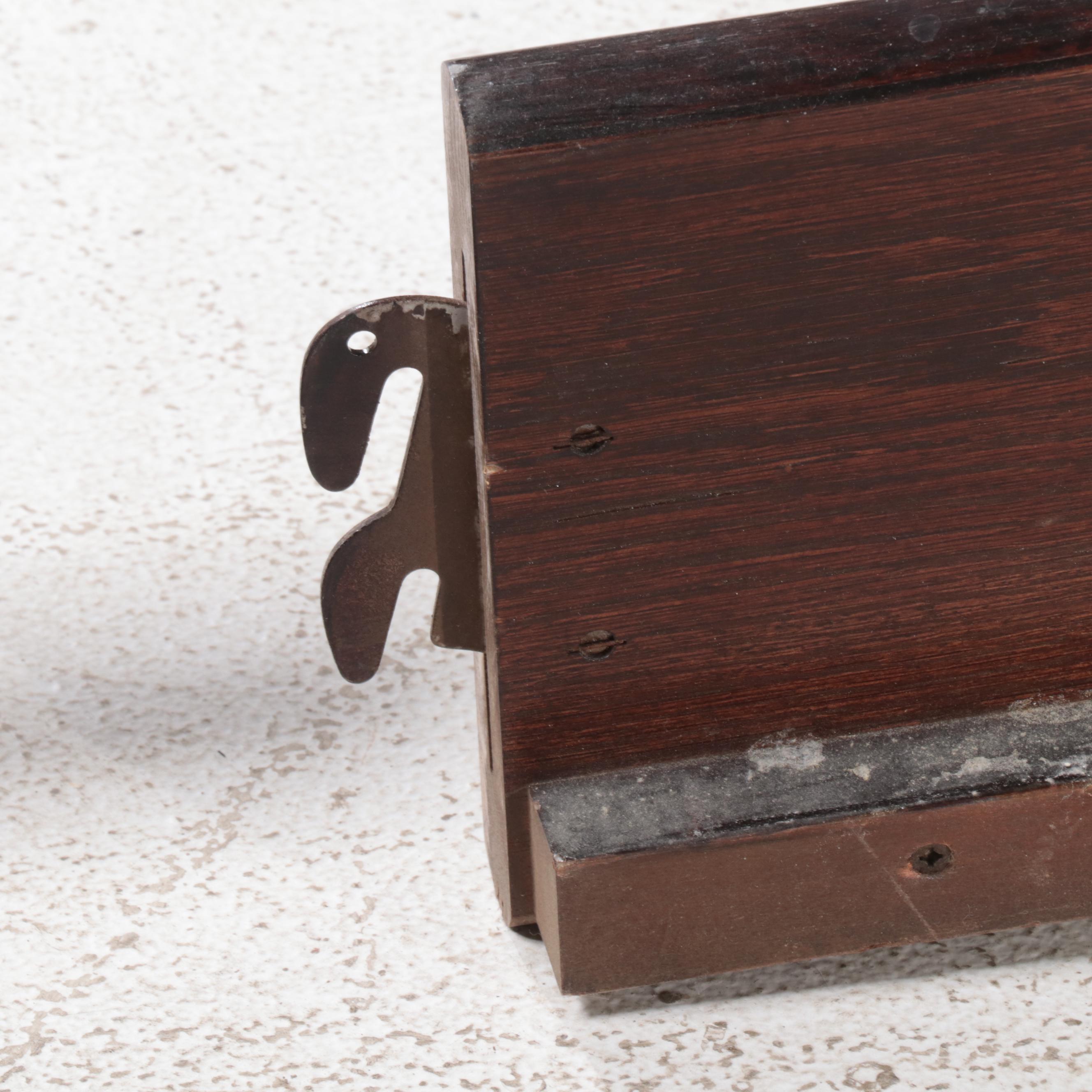 Century Furniture Art Deco Style Brass-Mounted Oak Queen Bed and Nightstand