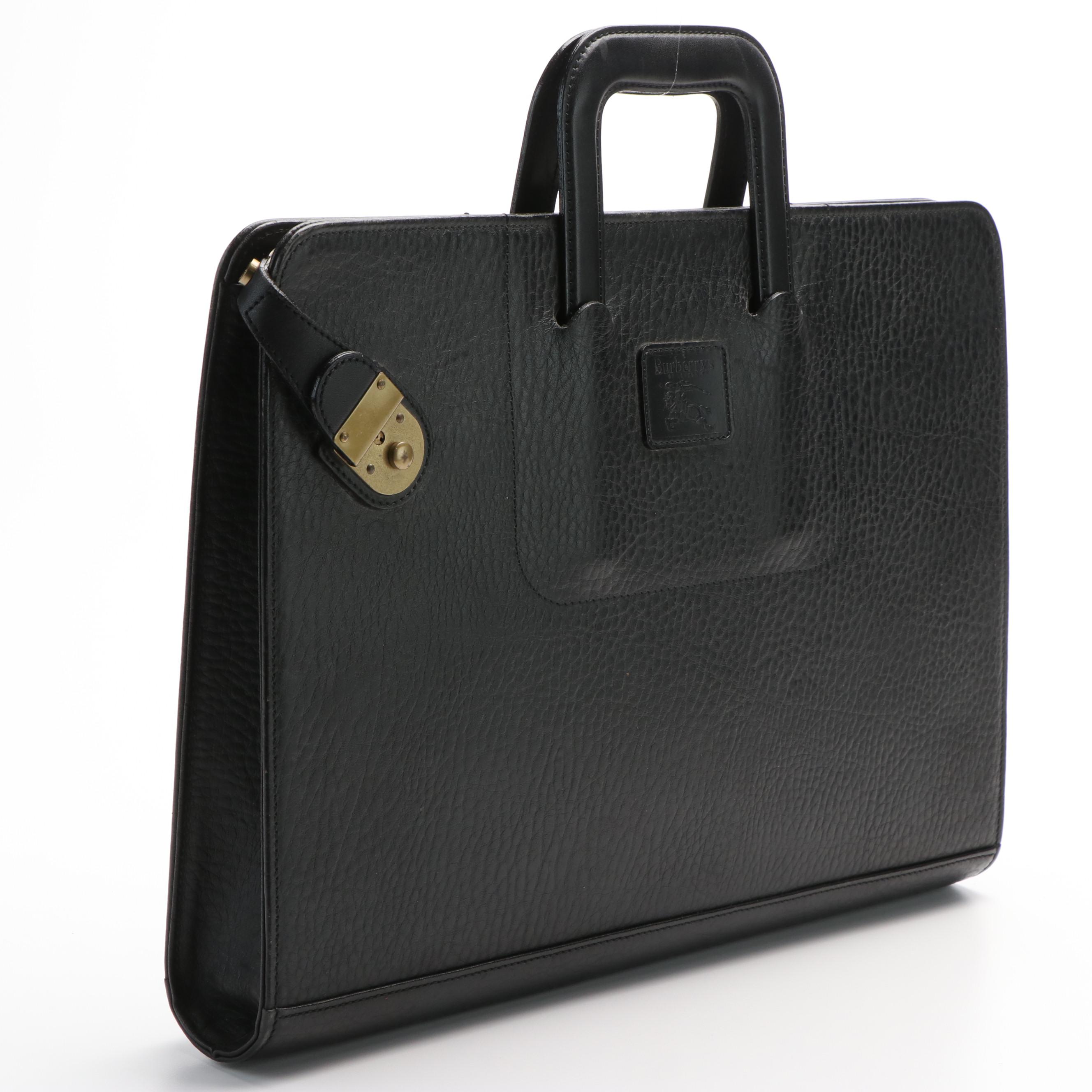 Burberry Briefcase/Portfolio in Black Leather