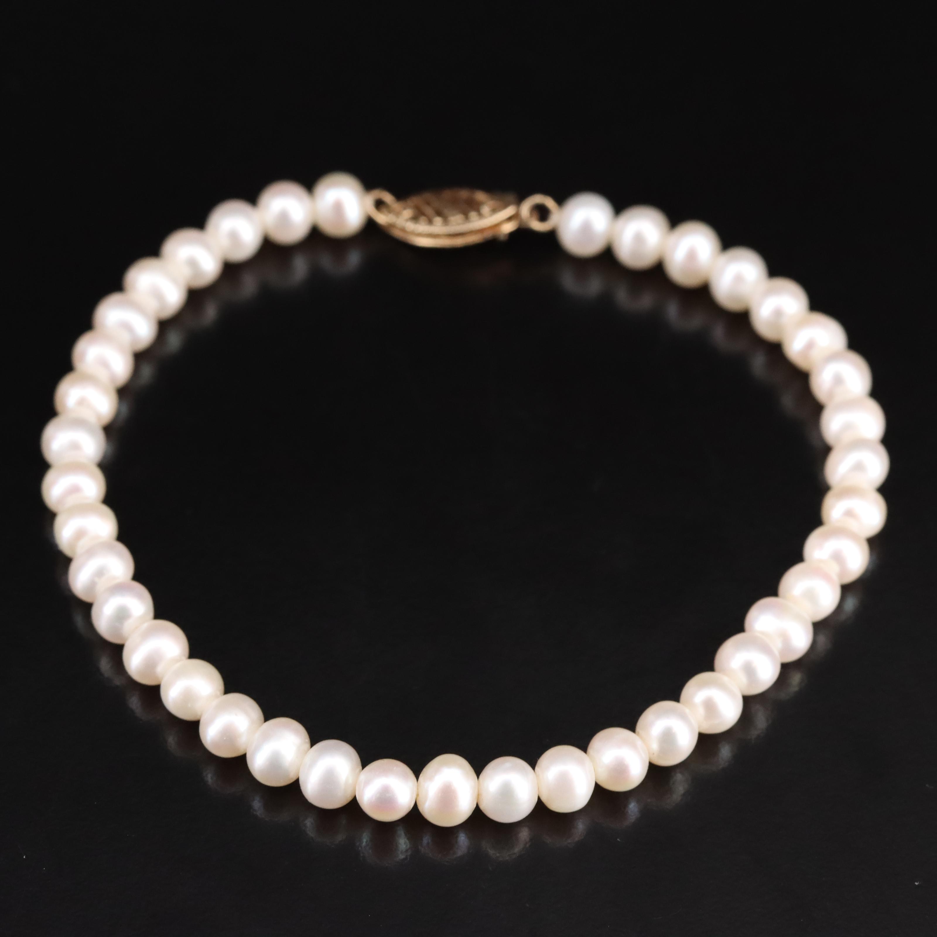 Pearl Bracelet with 10K Clasp