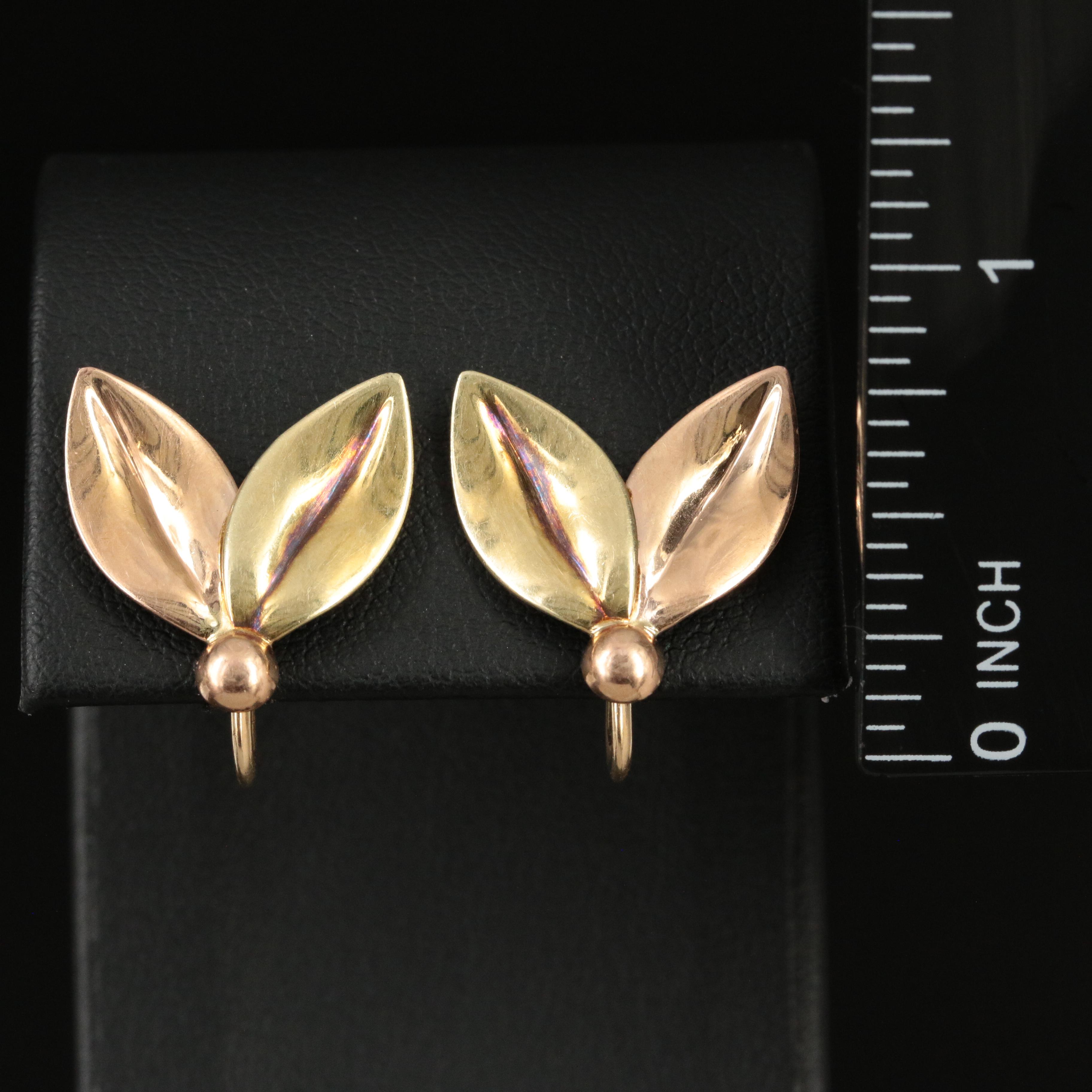 Tiffany & Co. 14K Rose and Green Gold Earrings