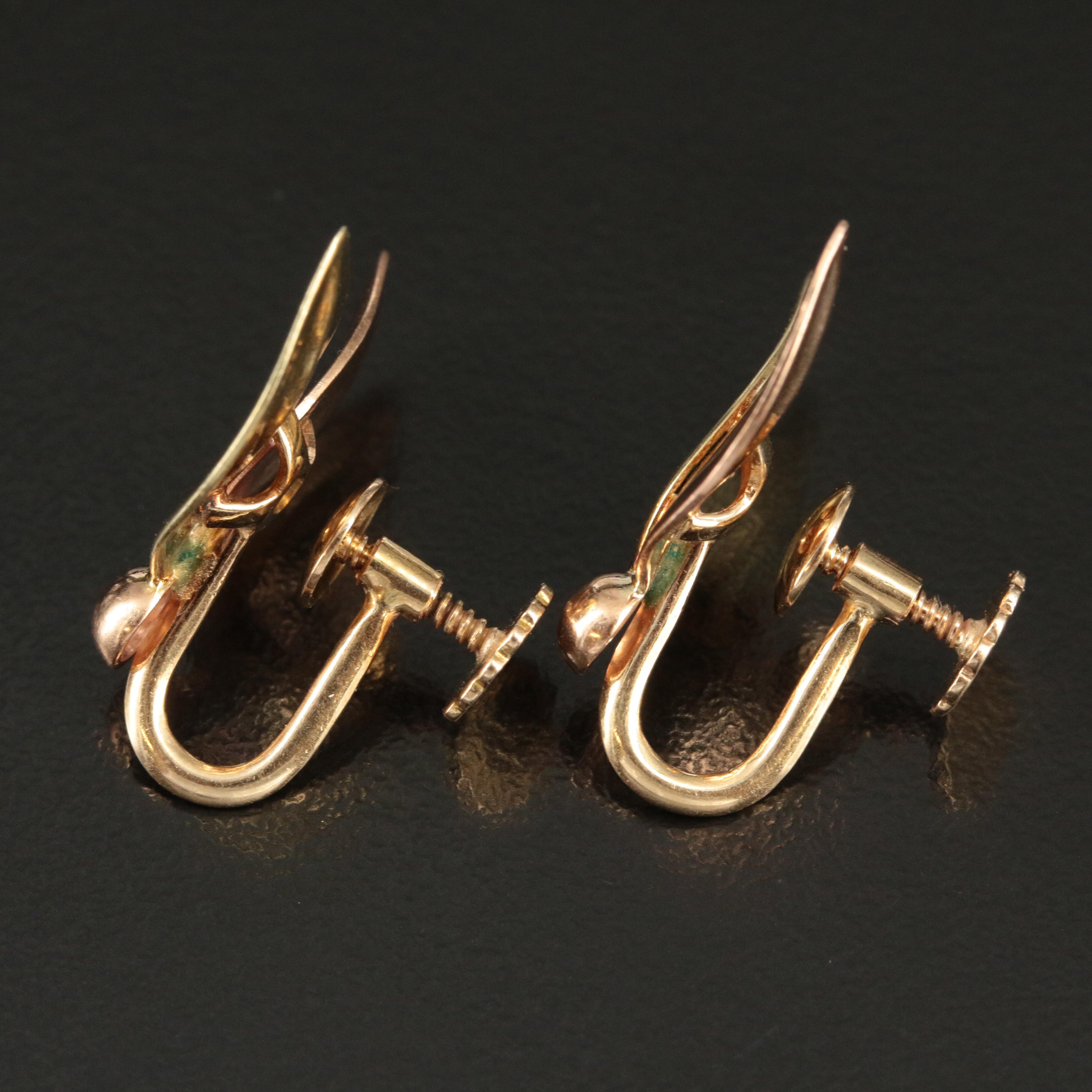 Tiffany & Co. 14K Rose and Green Gold Earrings