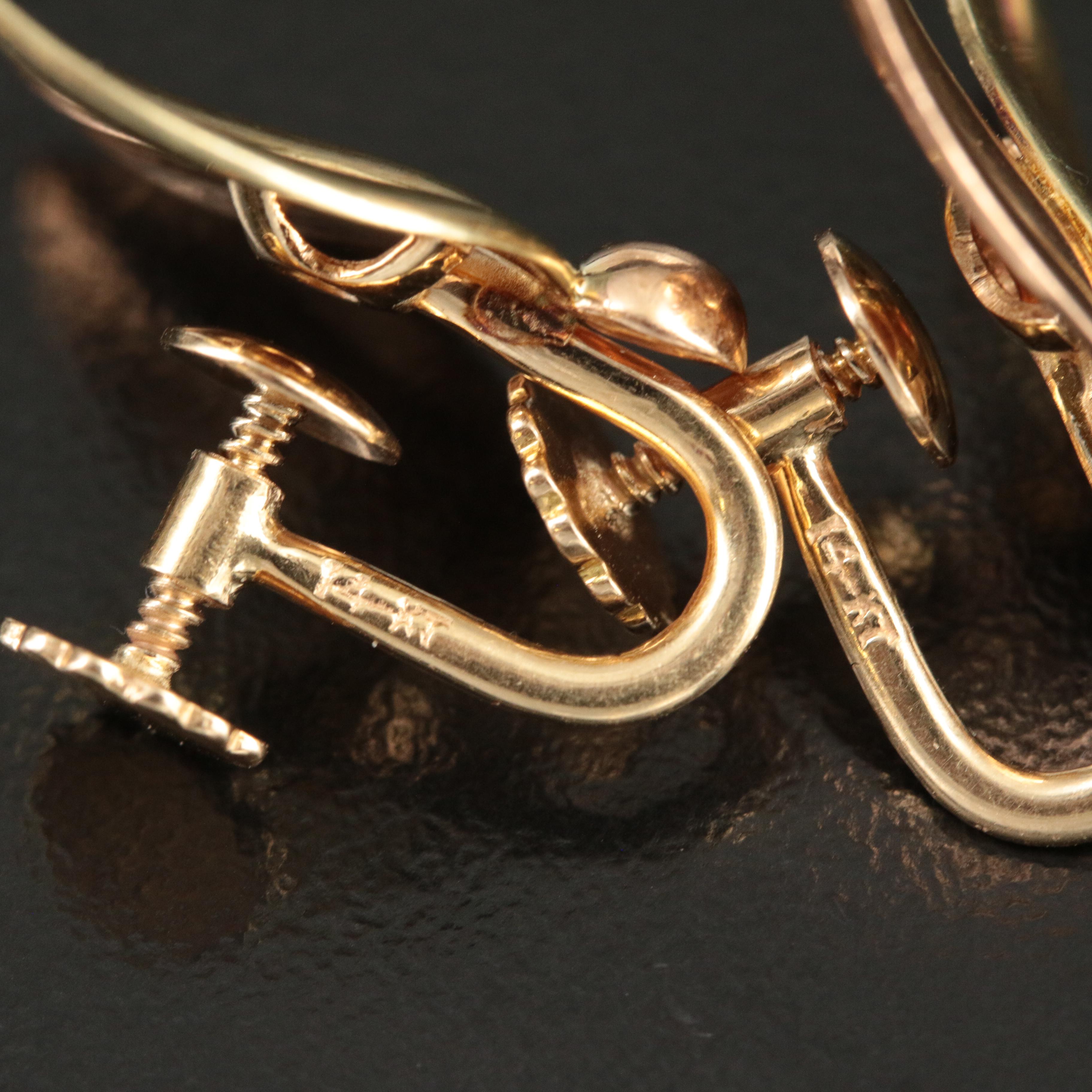 Tiffany & Co. 14K Rose and Green Gold Earrings