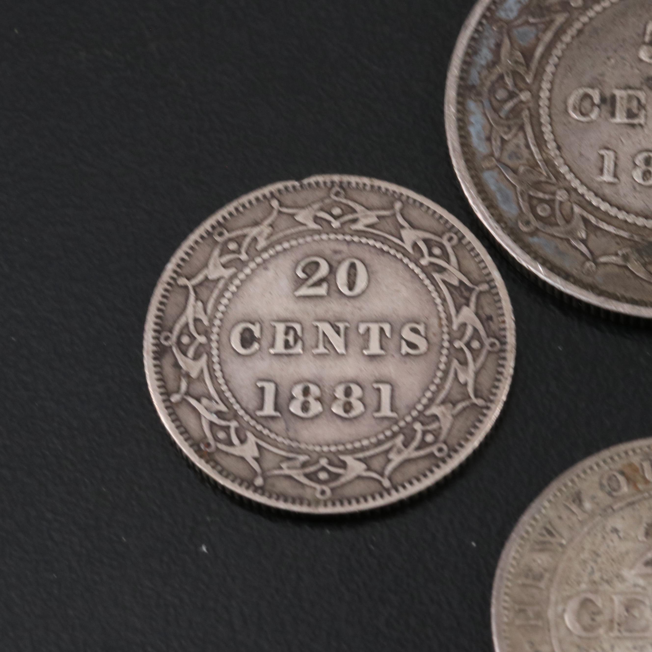 Group of Four Silver Coins From Newfoundland