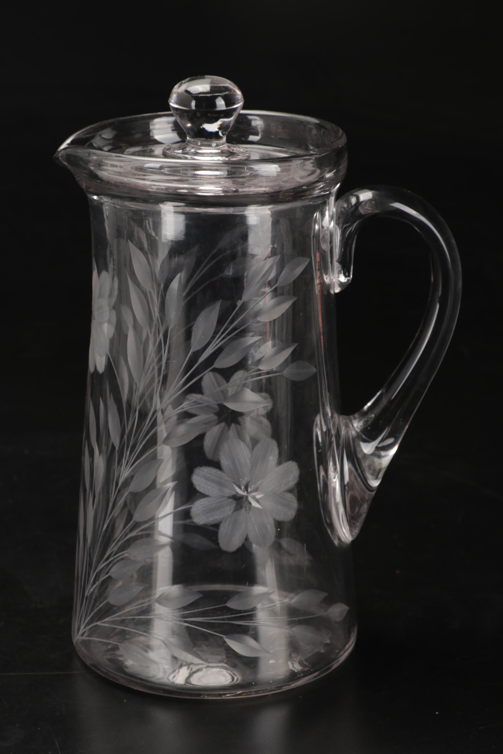 Lenox "Butterfly Meadow" Wine Glasses with Suspended Decanter and Pitcher