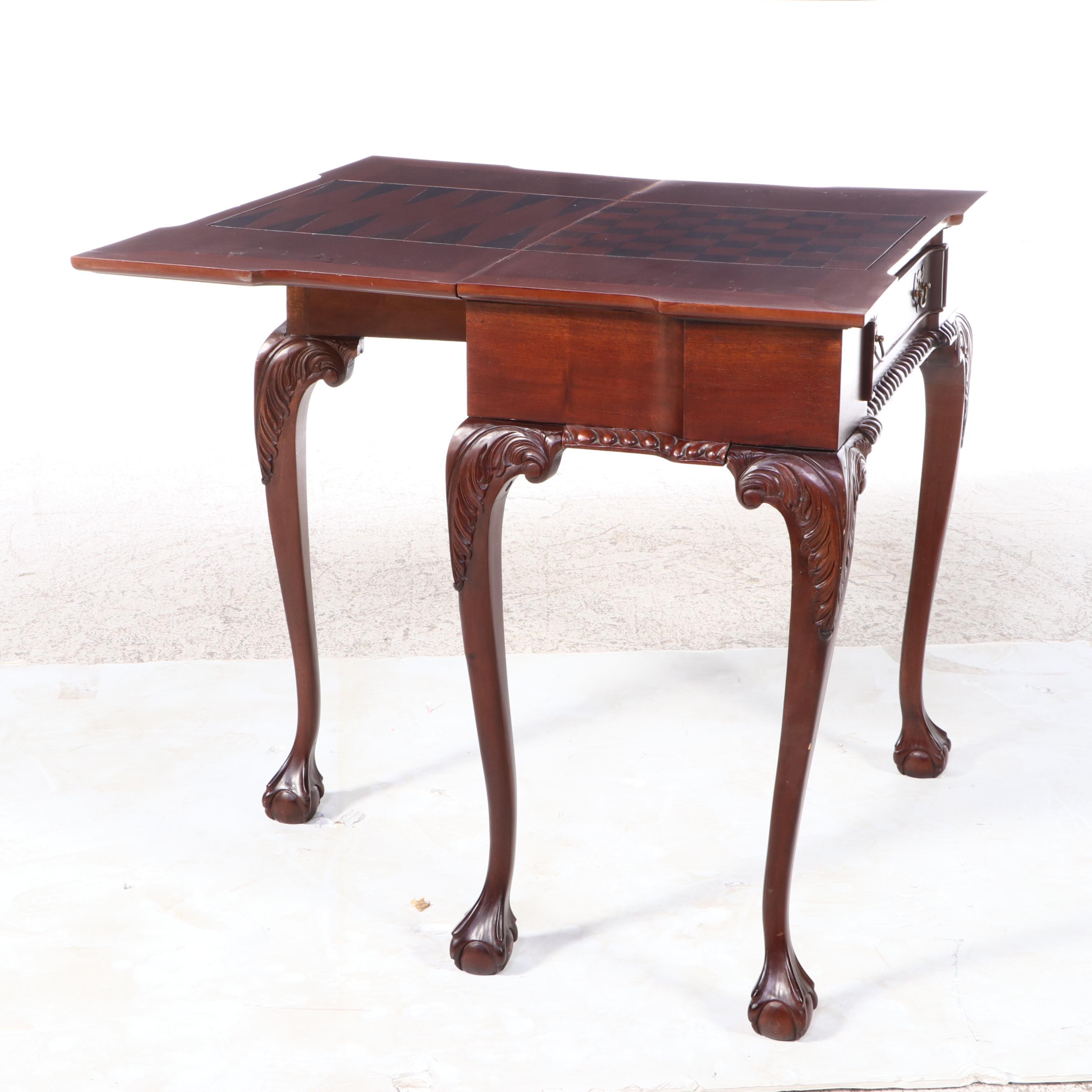 Chippendale Style Mahogany Games / Chess and Backgammon Table