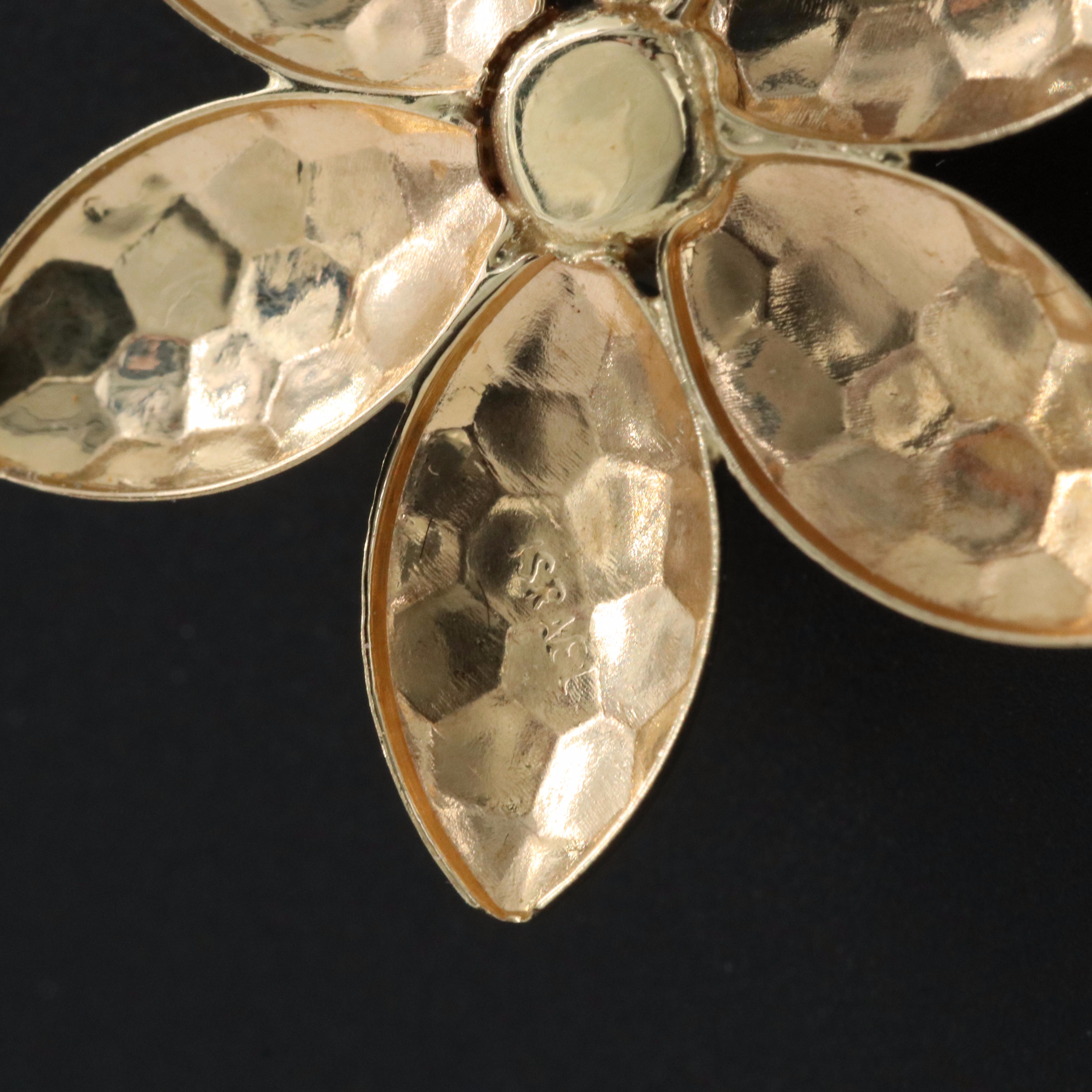 14K Garnet Flower Pendant