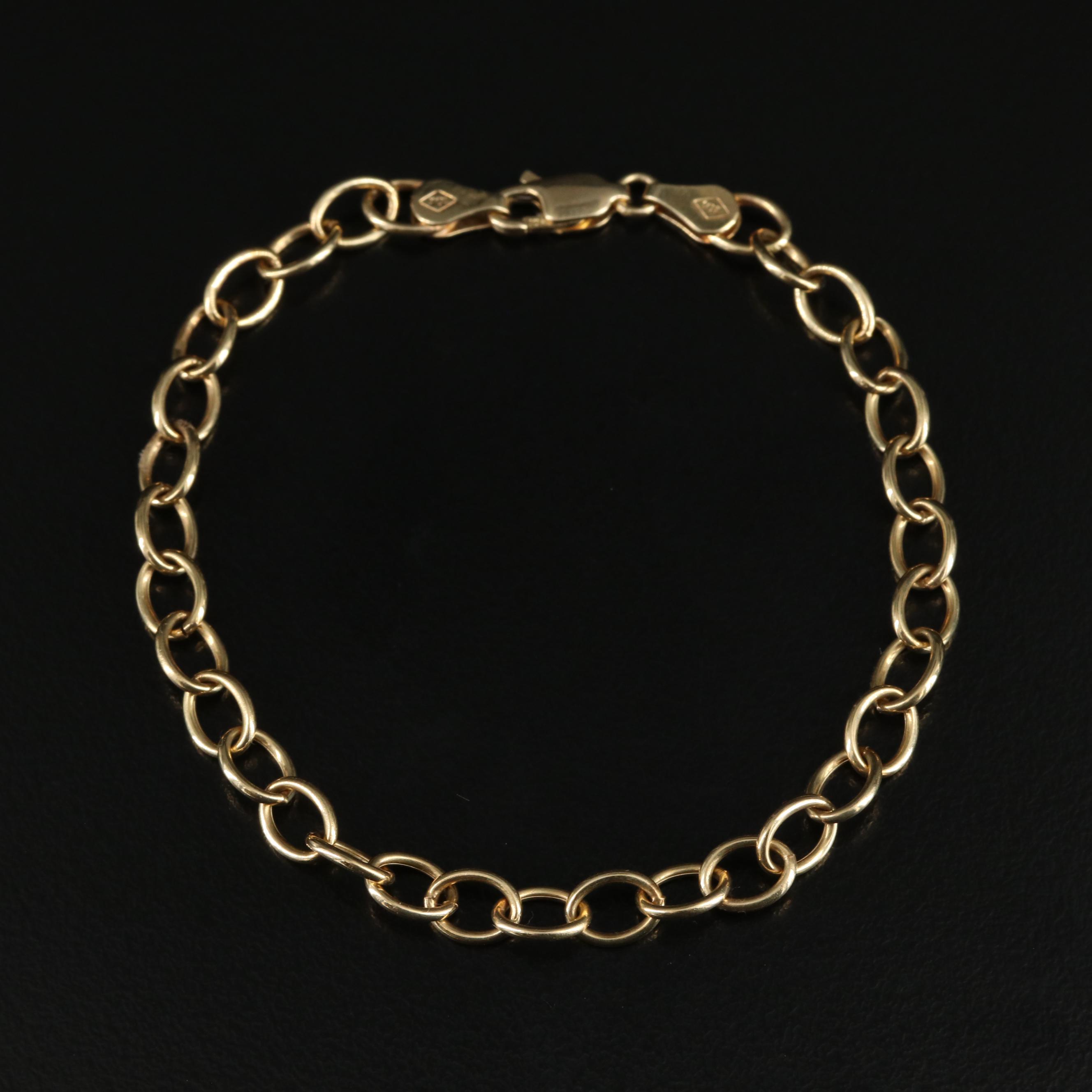 10K Cable Chain Bracelet