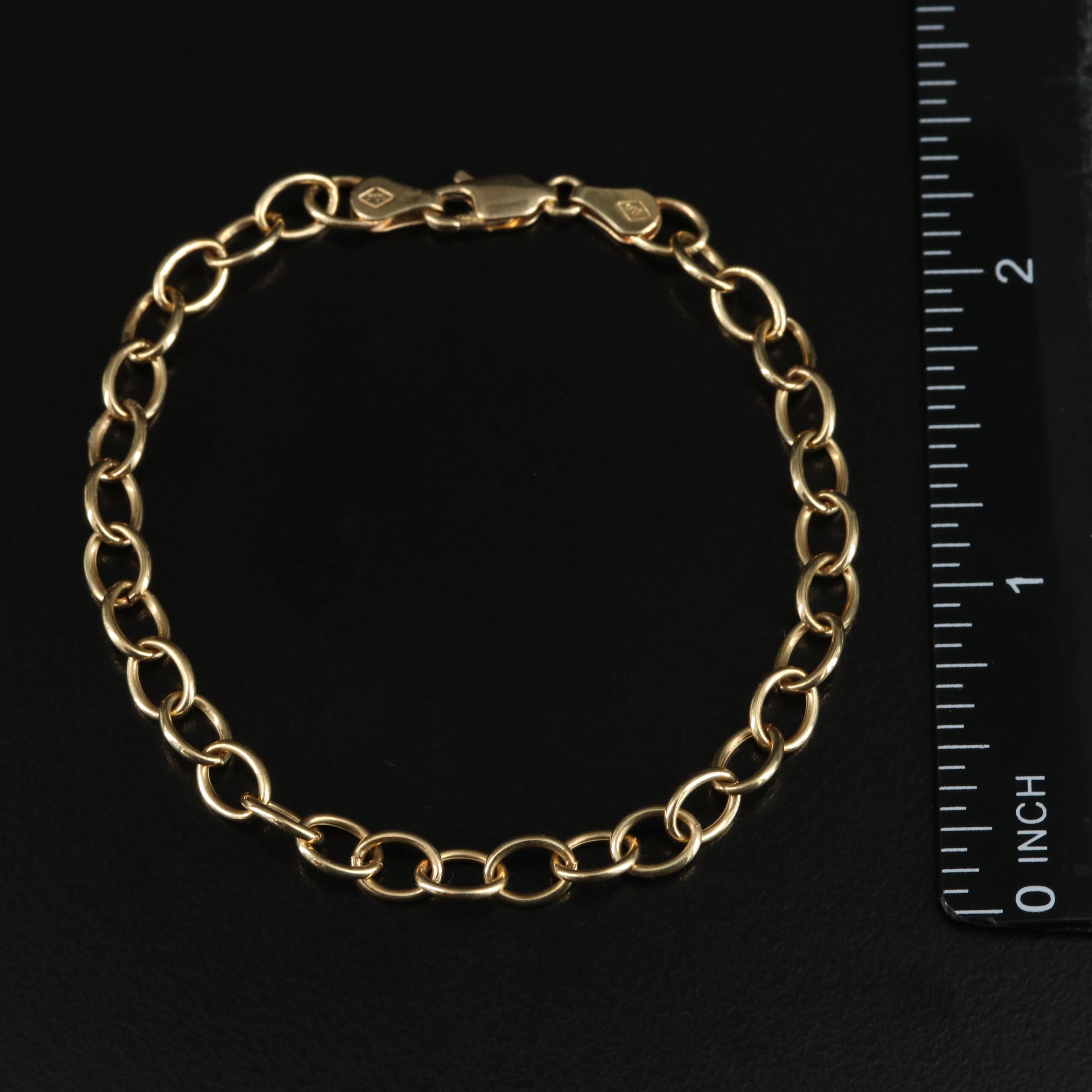 10K Cable Chain Bracelet