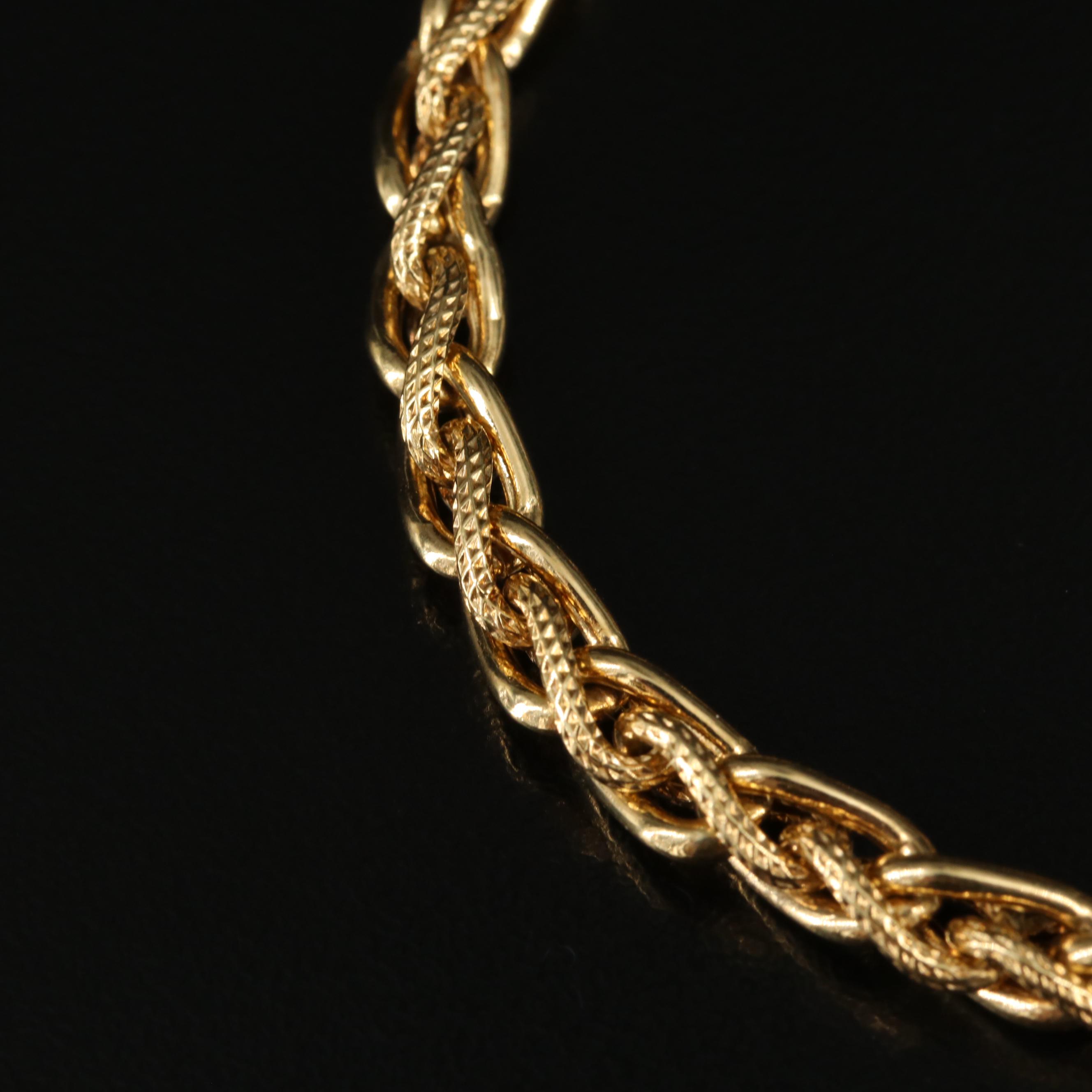 Italian 14K Wheat Chain Bracelet