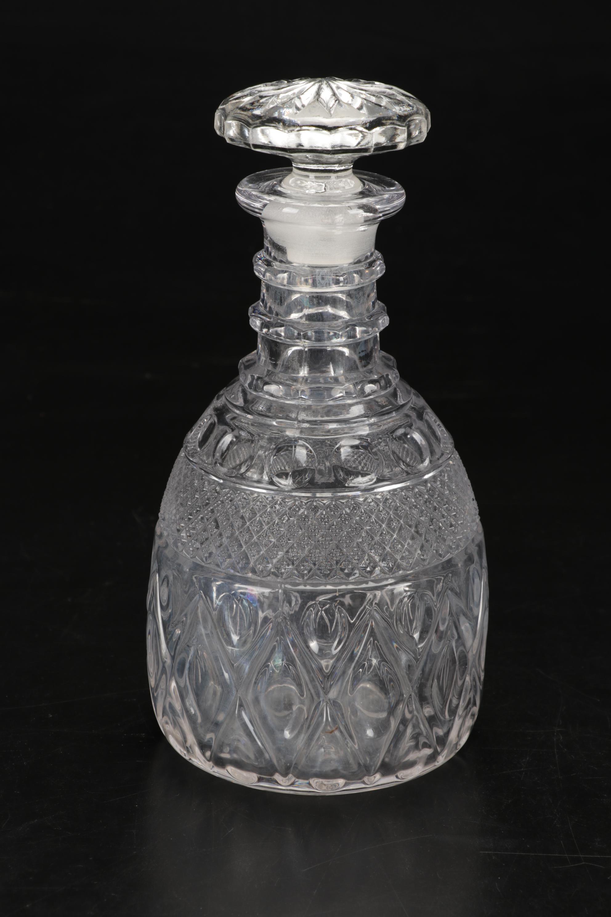 Imperial Glass "Cape Cod Clear" Stemware and Decanter with Sterling Shakers