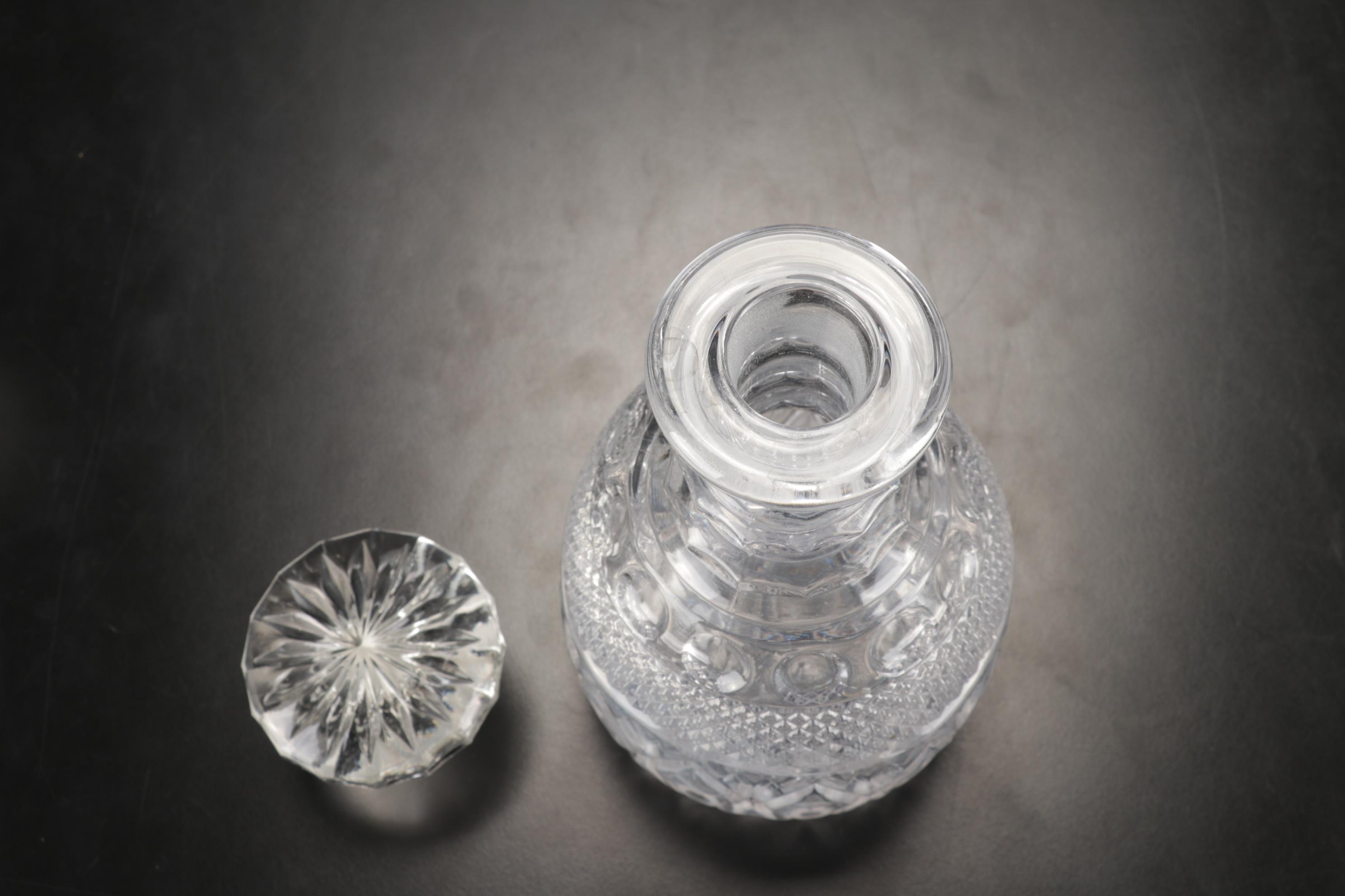 Imperial Glass "Cape Cod Clear" Stemware and Decanter with Sterling Shakers