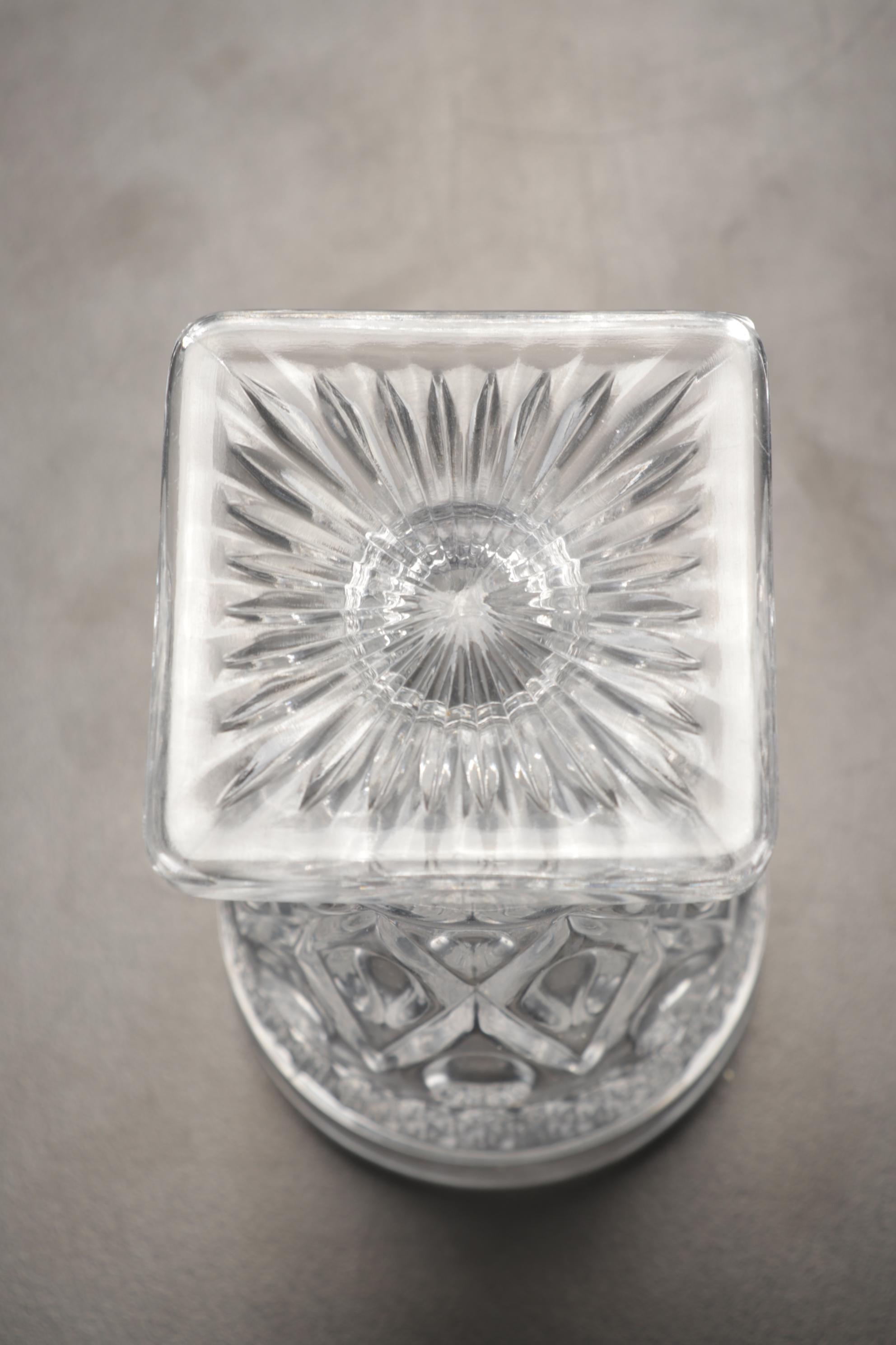 Imperial Glass "Cape Cod Clear" Stemware and Decanter with Sterling Shakers