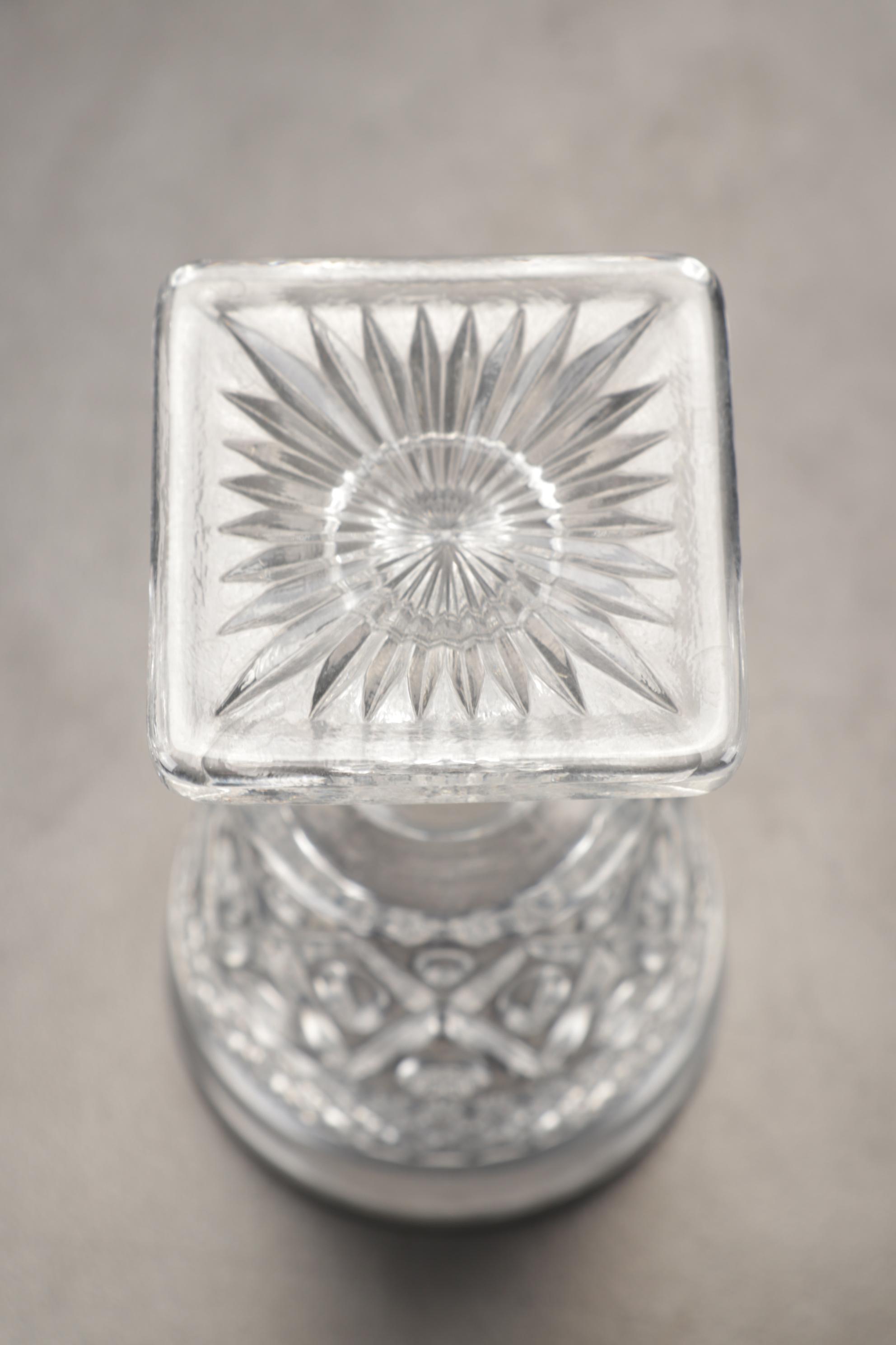 Imperial Glass "Cape Cod Clear" Stemware and Decanter with Sterling Shakers