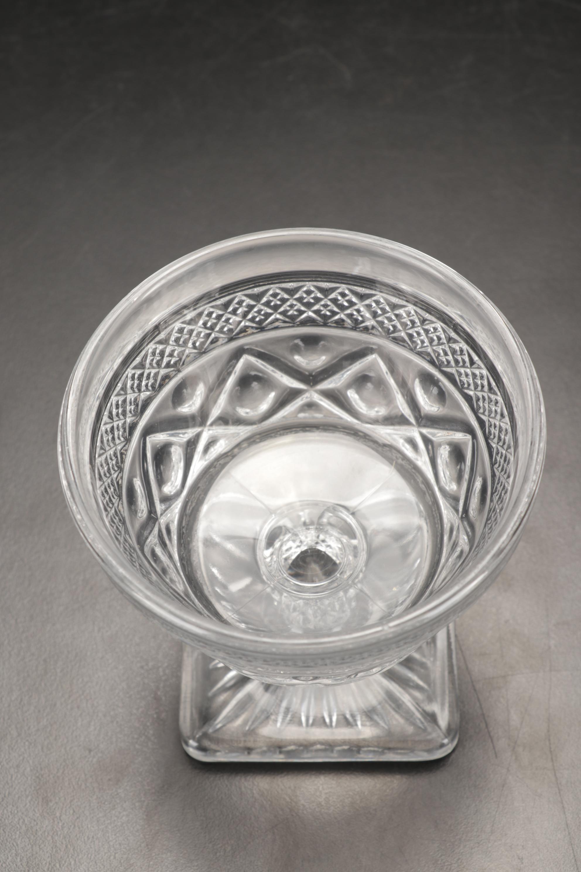 Imperial Glass "Cape Cod Clear" Stemware and Decanter with Sterling Shakers